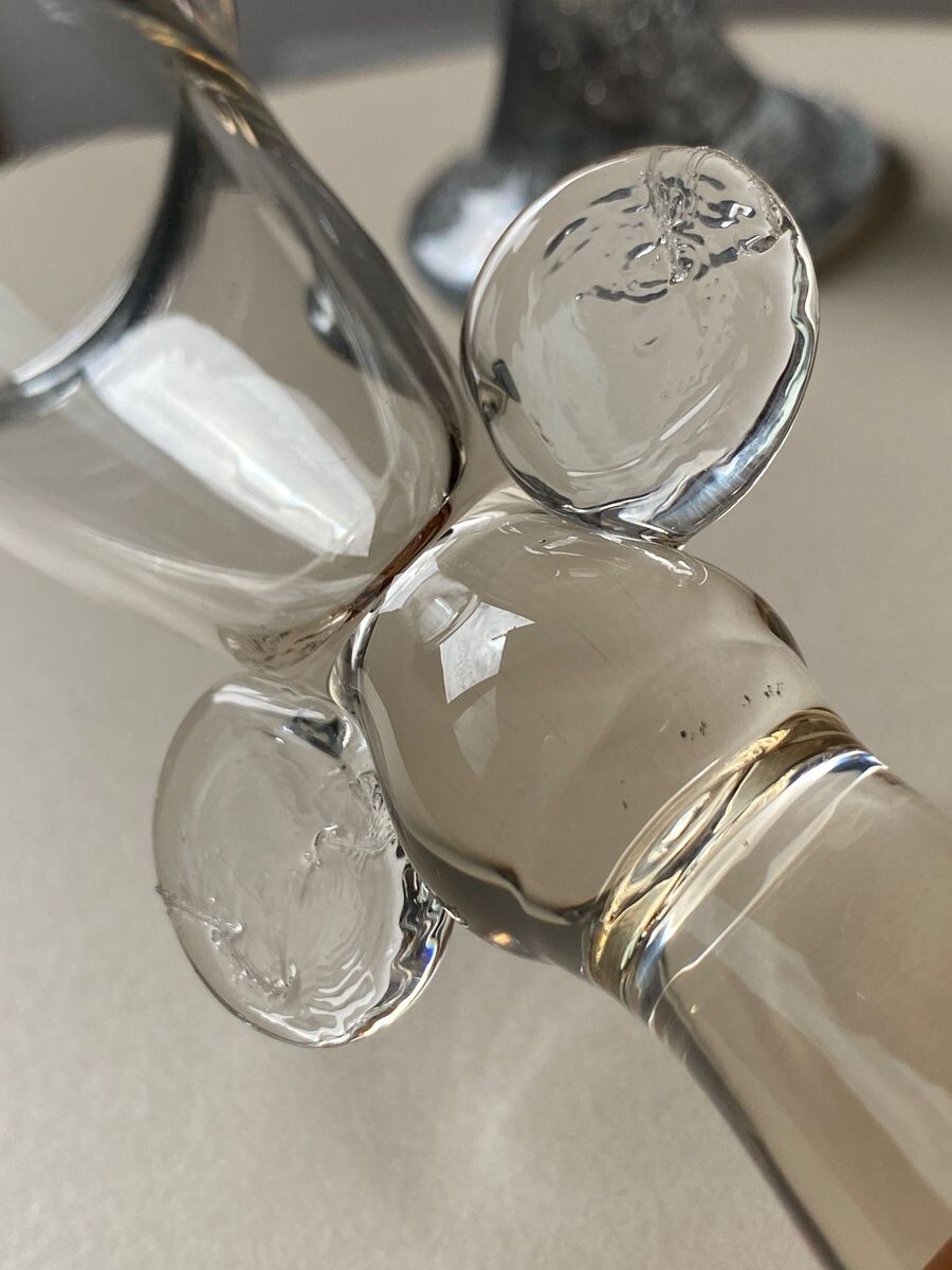 IITTALA x Oiva Toikka 2 Pieces Of Art Glass Made In Finland Diameter 2.7 in