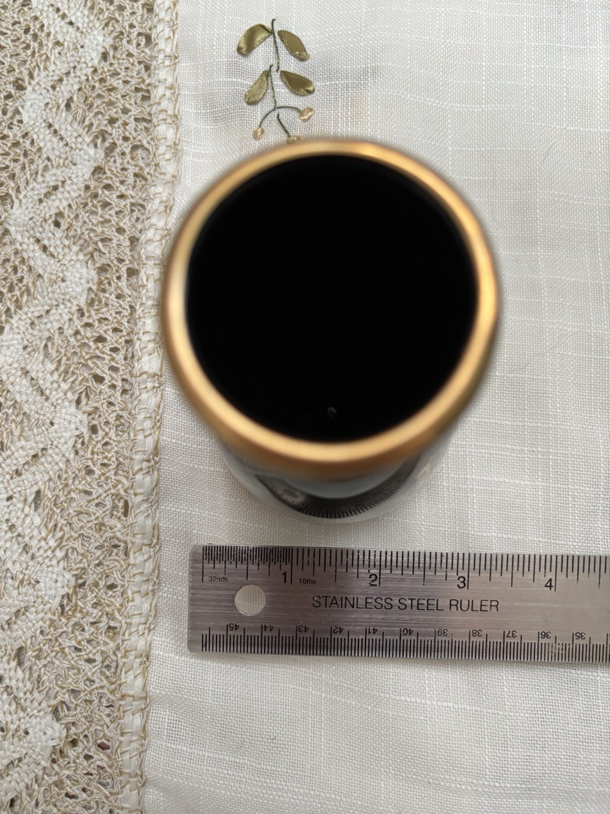 Vintage Handmade Black Art Glass 24K Gold Greek Mythology Meonis Vase
