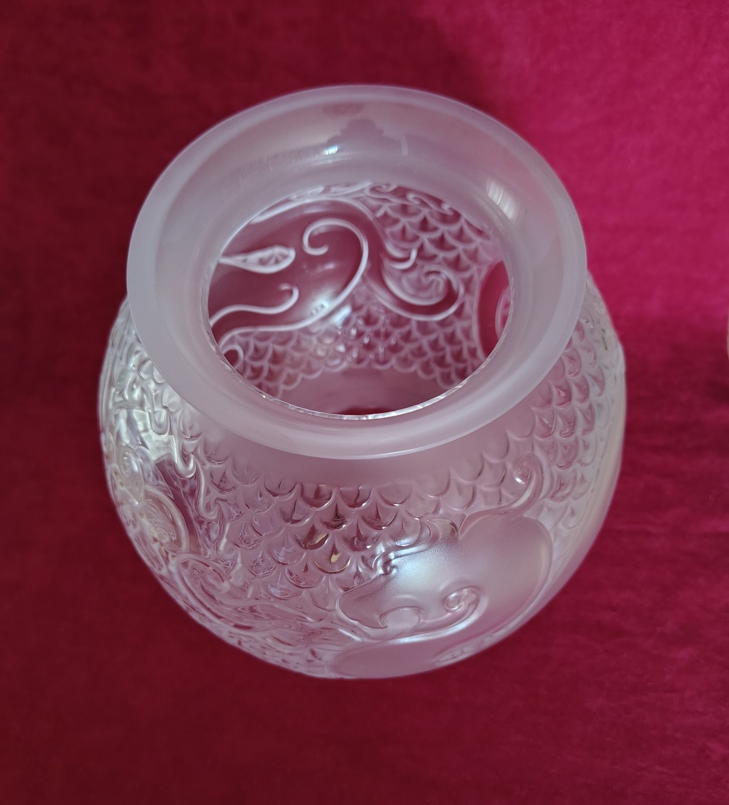 LALIQUE France XIAN Large Vase 1996 Crystal Glass w/Box X’Ian
