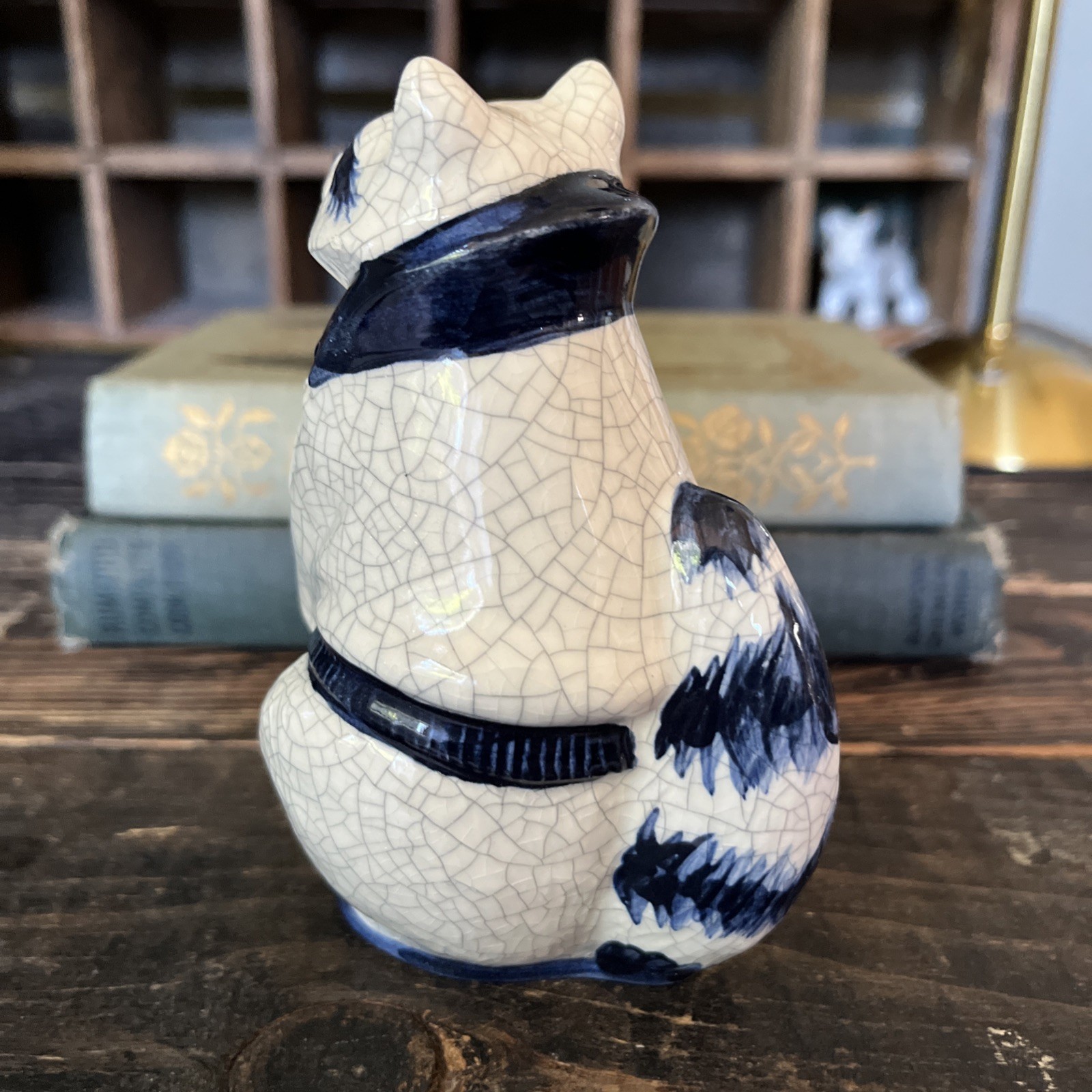 The Potting Shed Dedham Pottery Reproduction Raccoon Figurine Signed Vtg