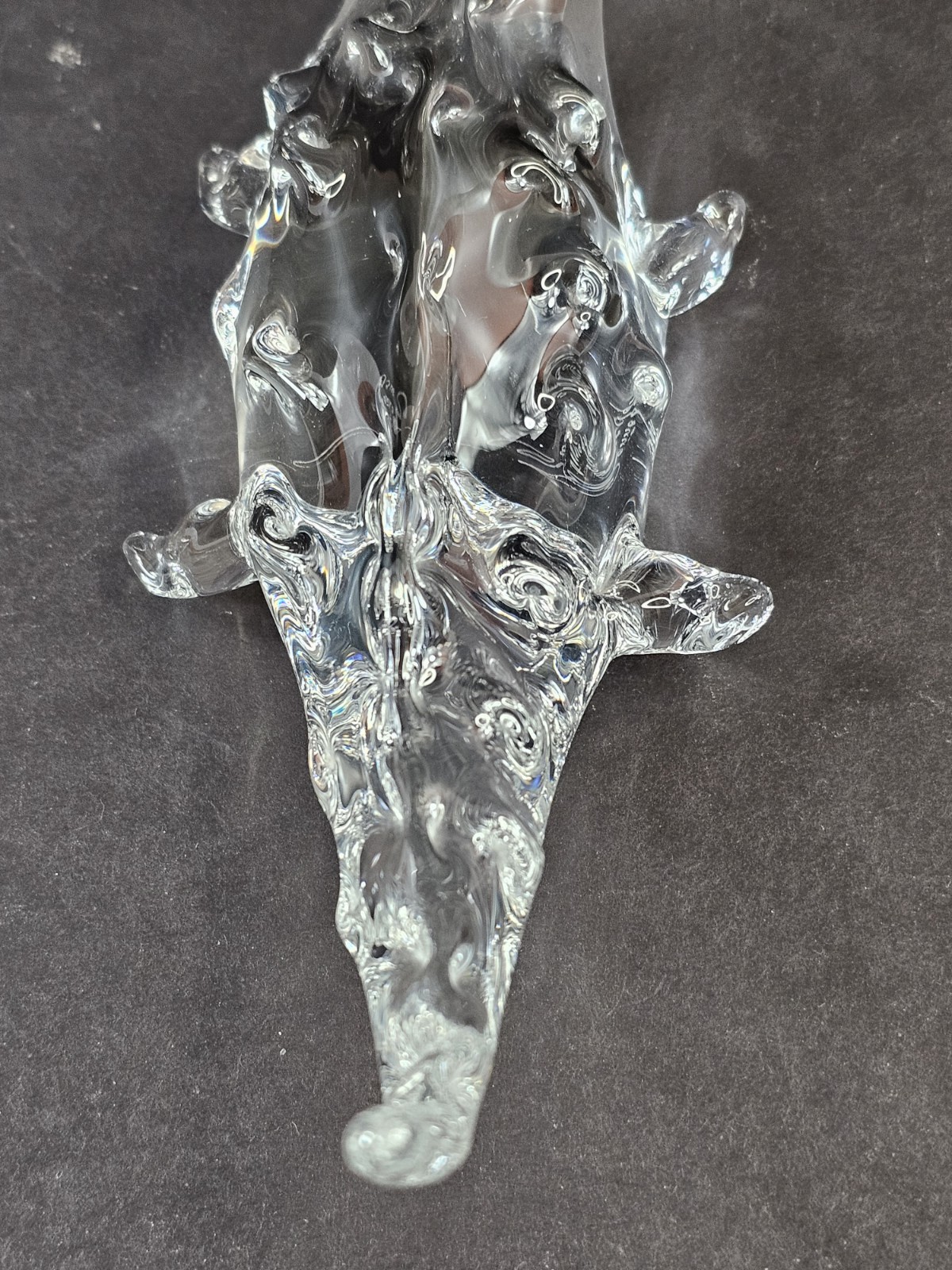 FM Ronneby Sweden Alligator Crocodile Caiman Clear Art Glass Crystal Figurine