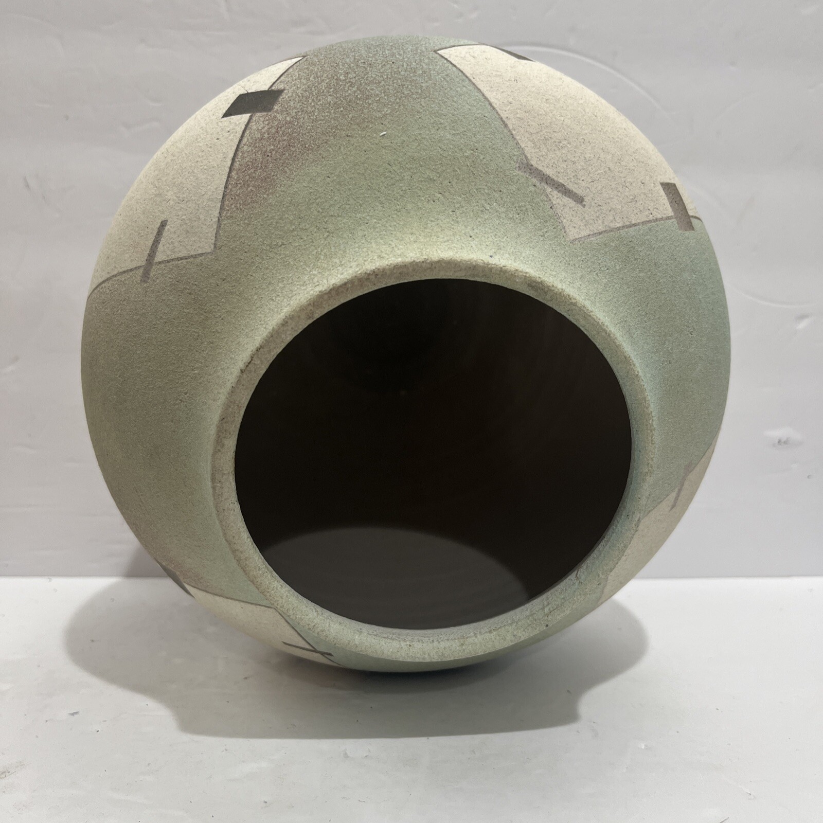 Nicholas Bernard 1987 Raku Pottery Pot Vase Earthenware Southwestern Signed!