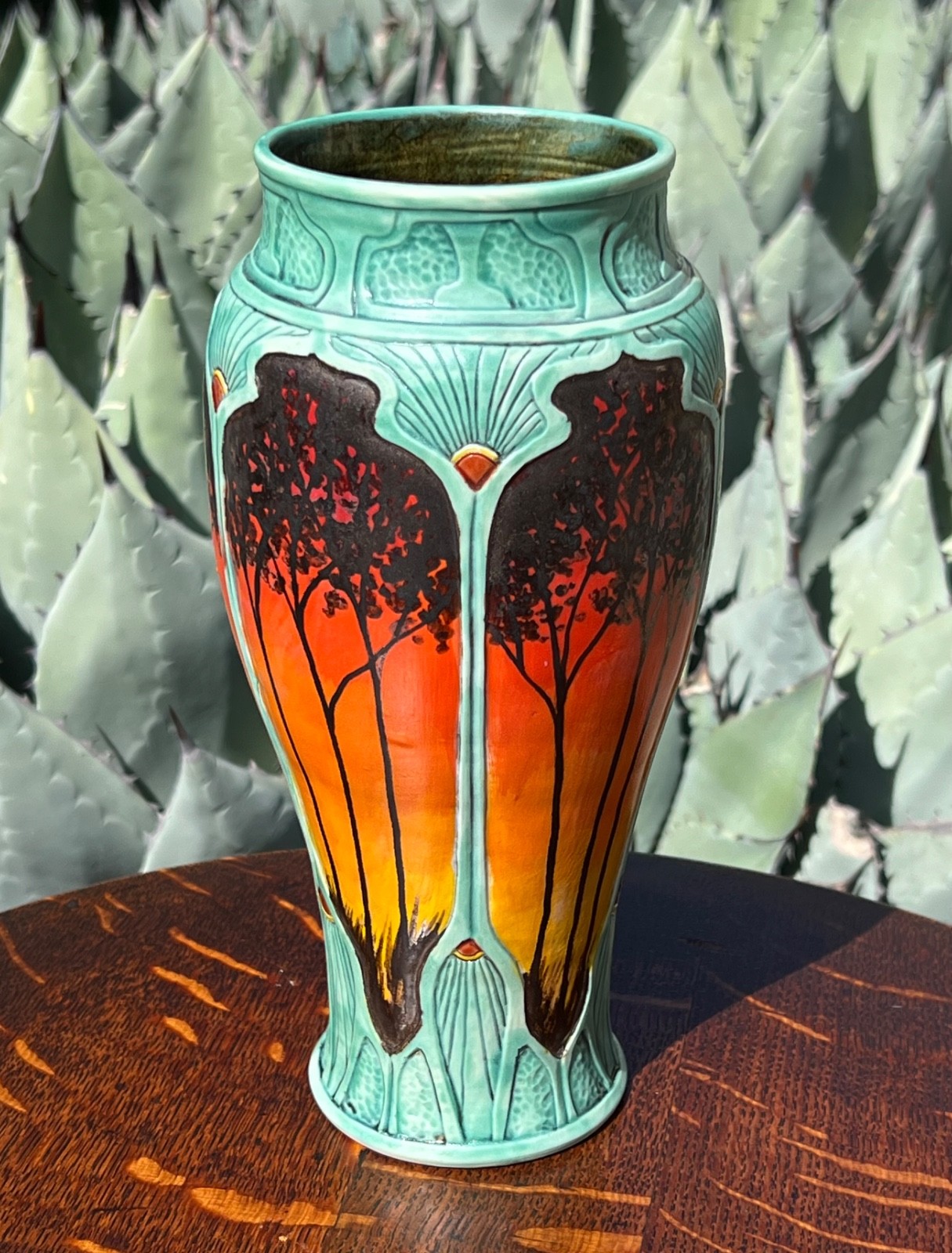 STEPHANIE YOUNG CALMWATER DESIGNS SUNSET SERIES STUDIO ART POTTERY VASE 2016