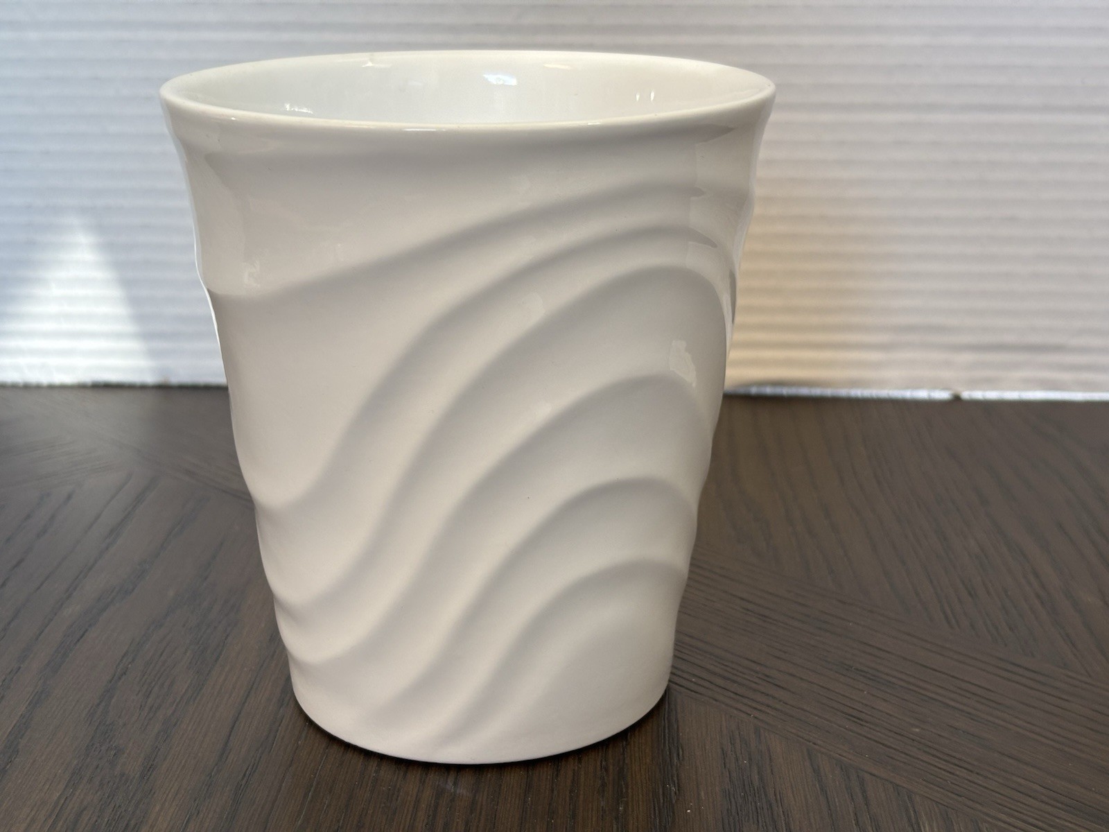 White Sculpted Flower Pot Planter Marked Germany 625/14 MCM Style ~ 5.5 In Tall