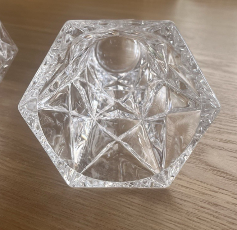 Crystal Vase Garanti Plus France 5.0″ Genuine Lead Crystal 24%pbo Star Pattern