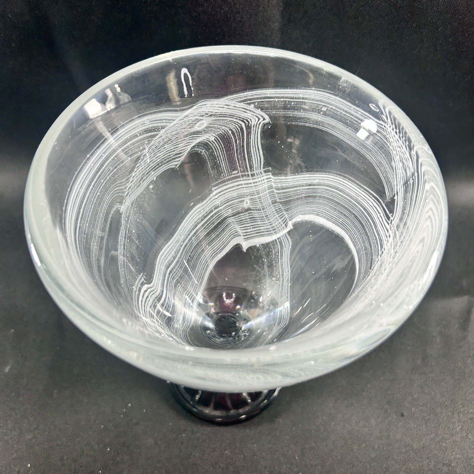 3 pc Set by GORGEOUS DESIGNS China Heavy Art Glass Hand Blown Platter & 2 Vases