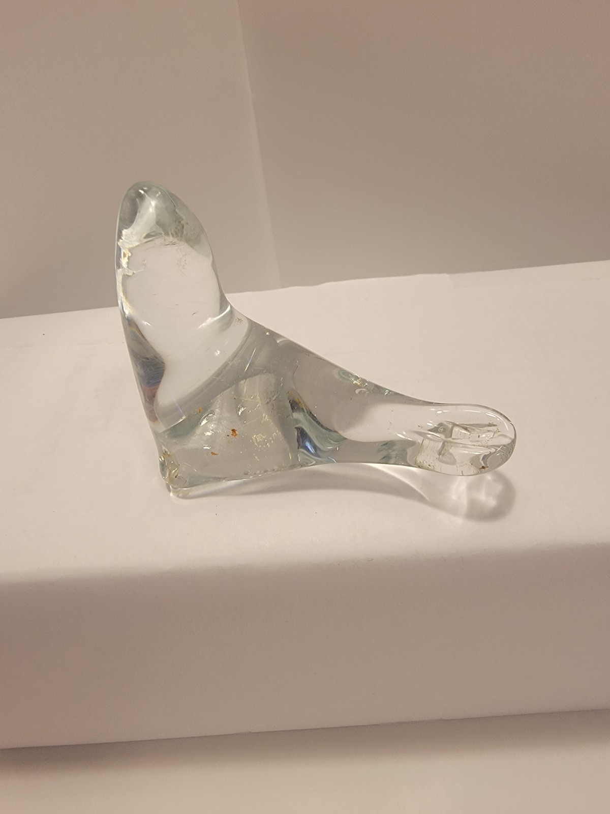 Glass Seal Paperweight Small Clear Glass