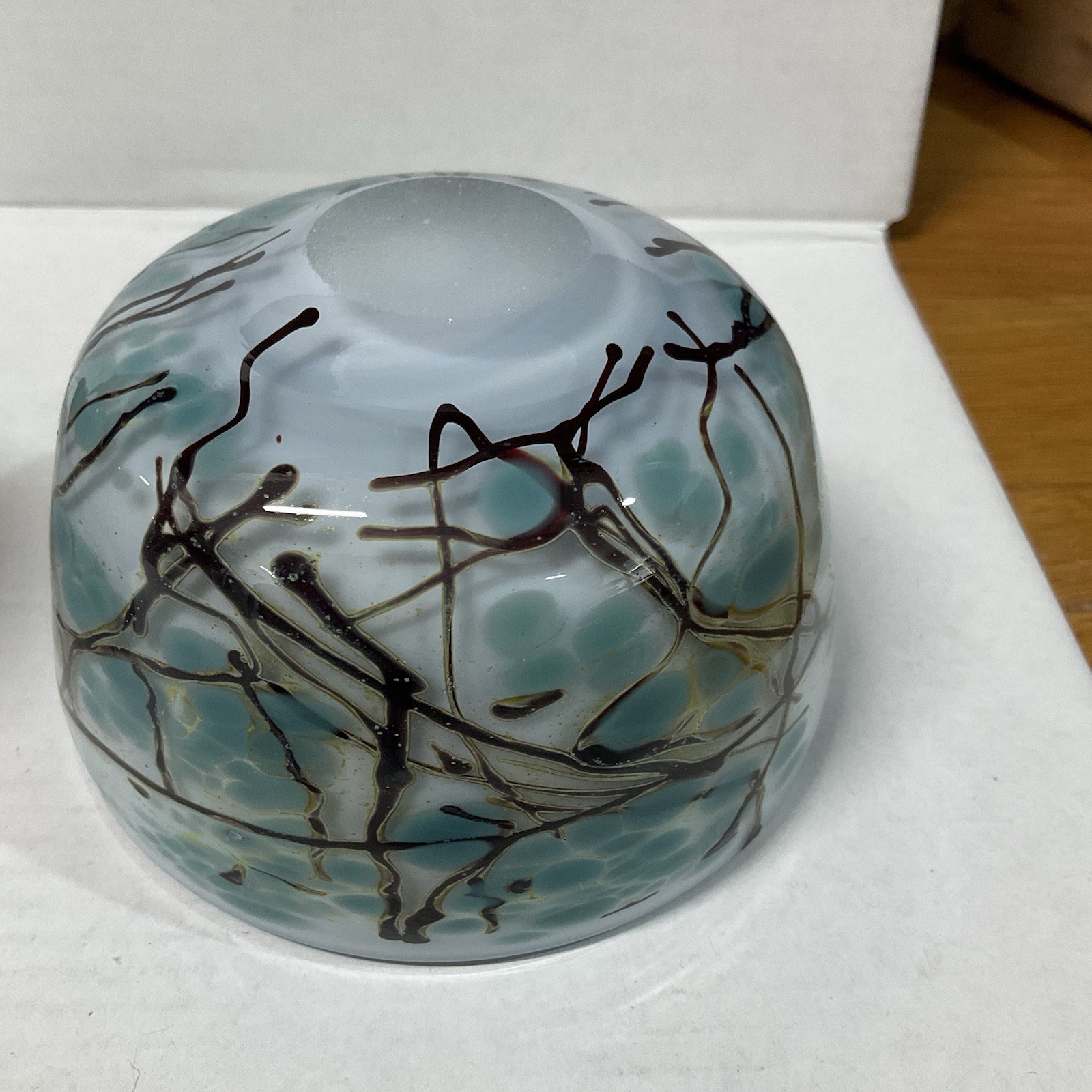 Studio Art Glass Vase signed JAK 1965 & Hand Blown Art Glass Bowl Set
