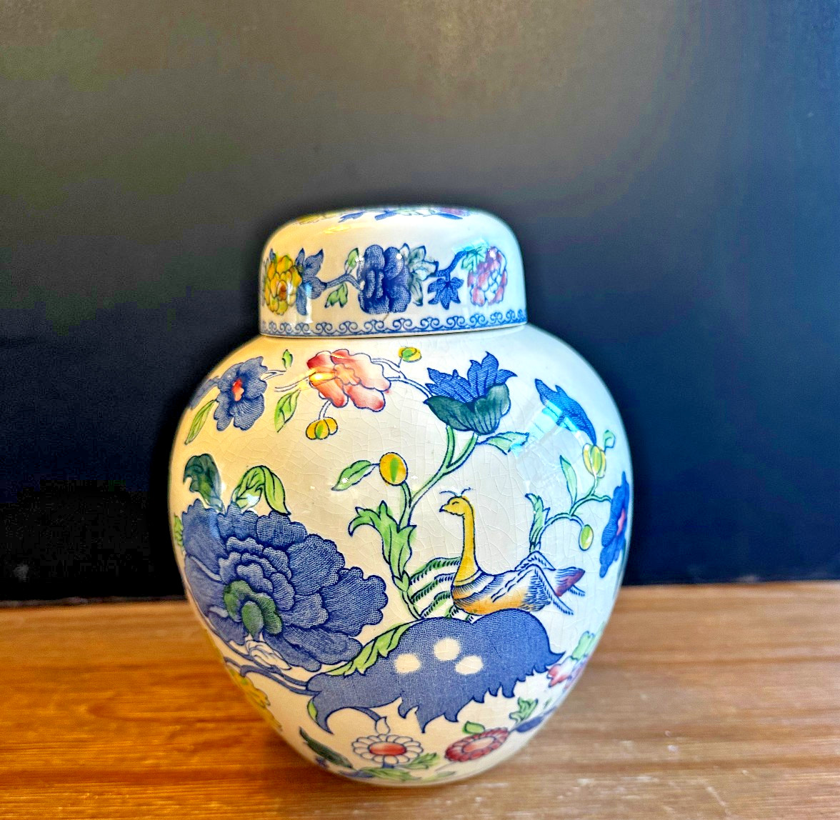 Vintage Masons Ironstone China “Regency” Ginger Jar Chinoiserie England