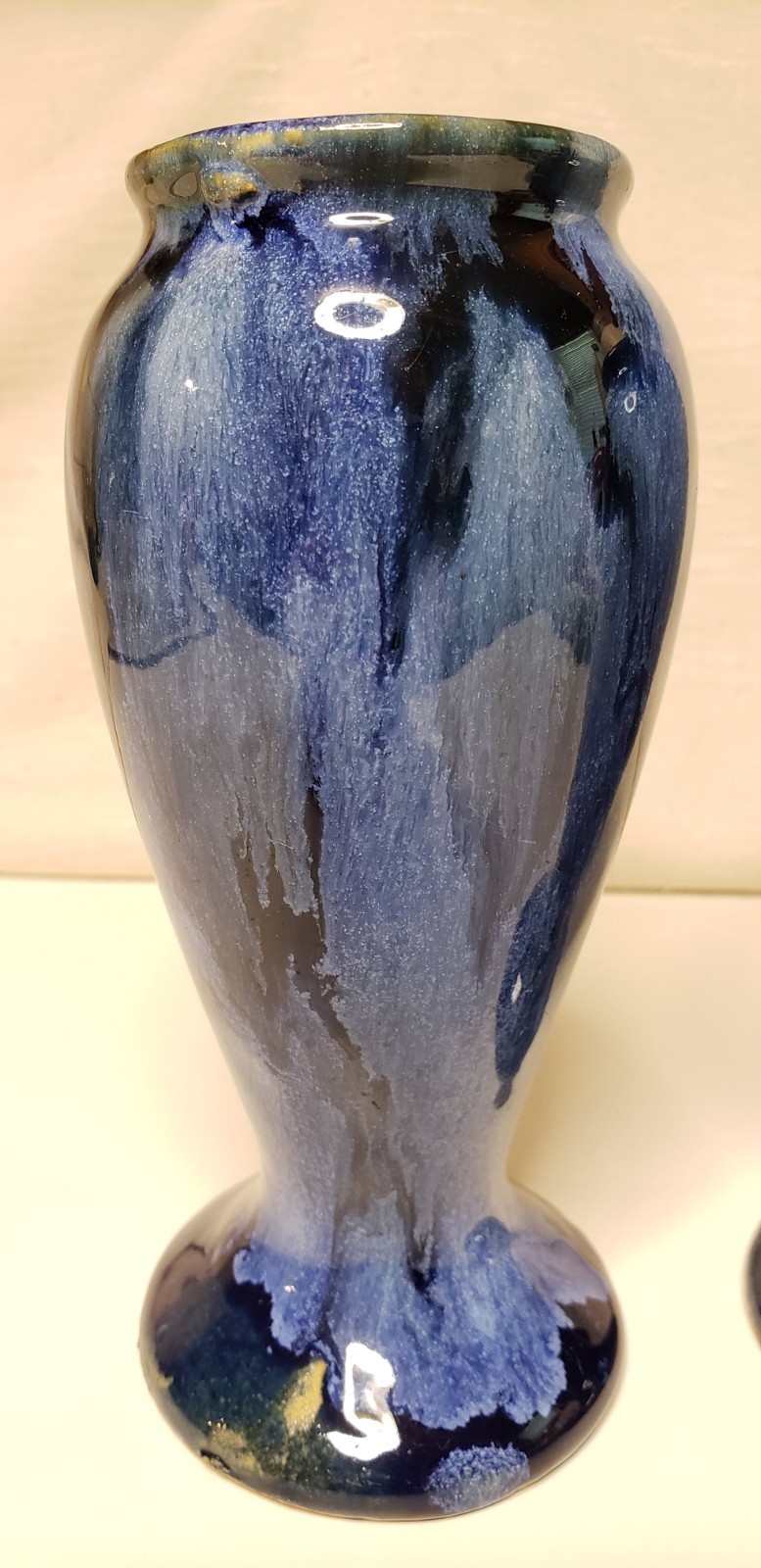 1920s Brush McCoy Pottery Blue Onyx #745 Vases 6-1/4” & 6-3/8″ High. 2 in All.