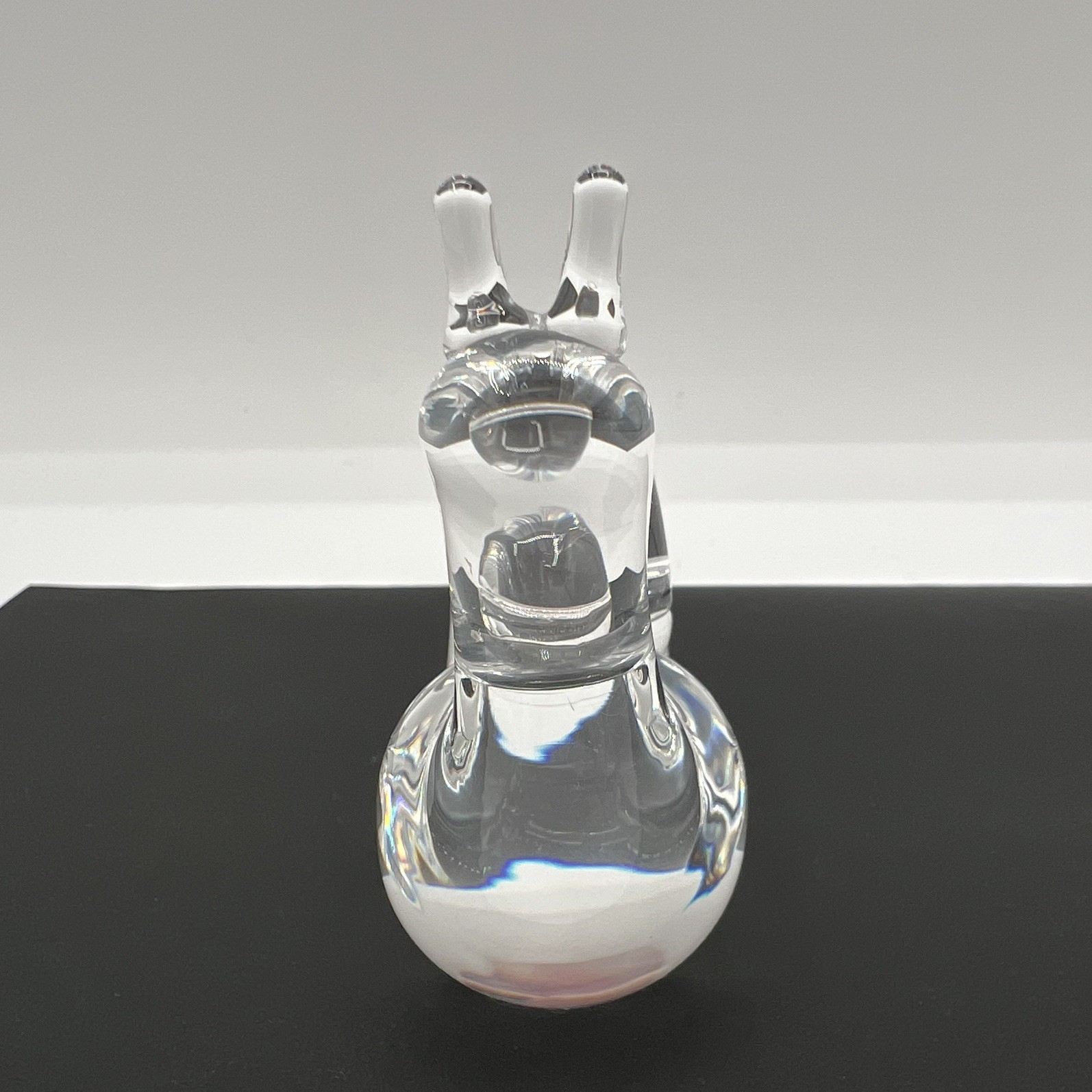 Steuben Vintage Crystal SNAIL Paperweight Hand Cooler Figurine Signed Art Glass