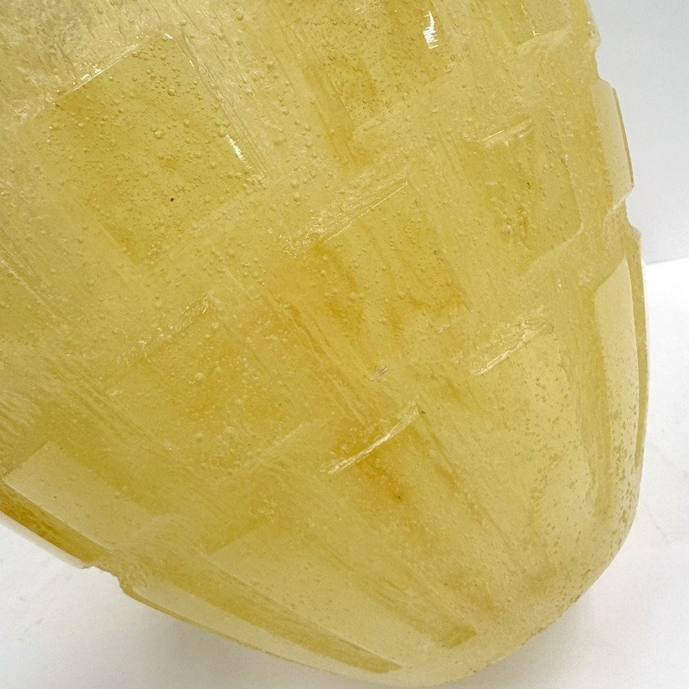Daum France Rhythms Yellow Crystal Art Glass Vase Large 10.6″ Signed France