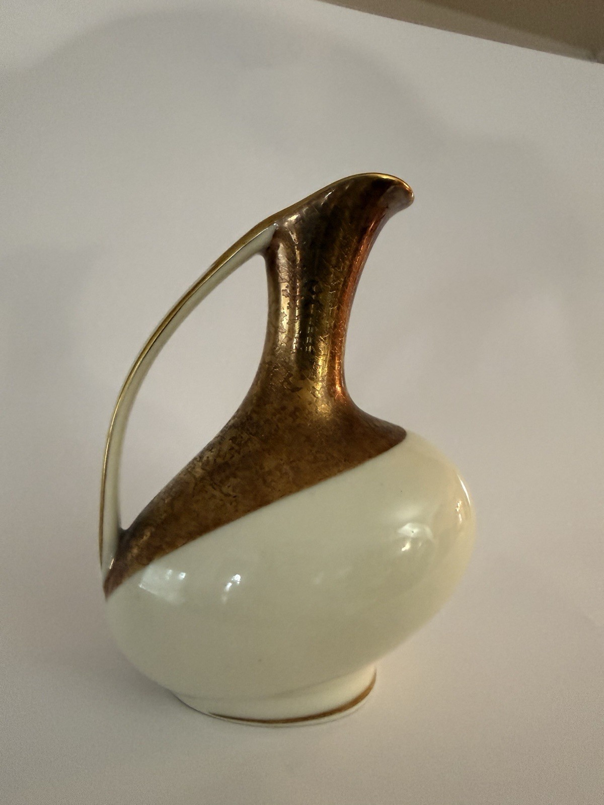 Alka Bavaria Echt Cobalt Gold Ewer Vase Mid Century German Porcelain