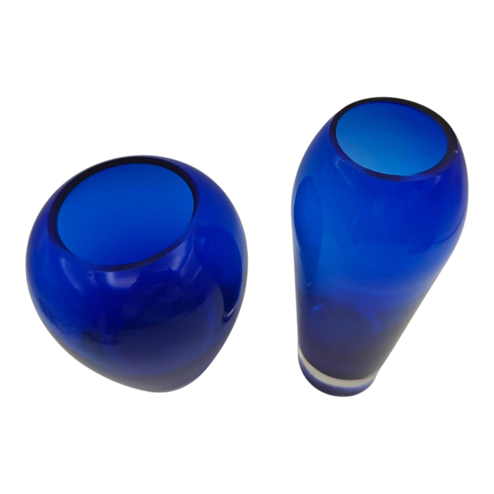Cobalt Blue Glass Vases Lot Of 2 W Flaws READ!!