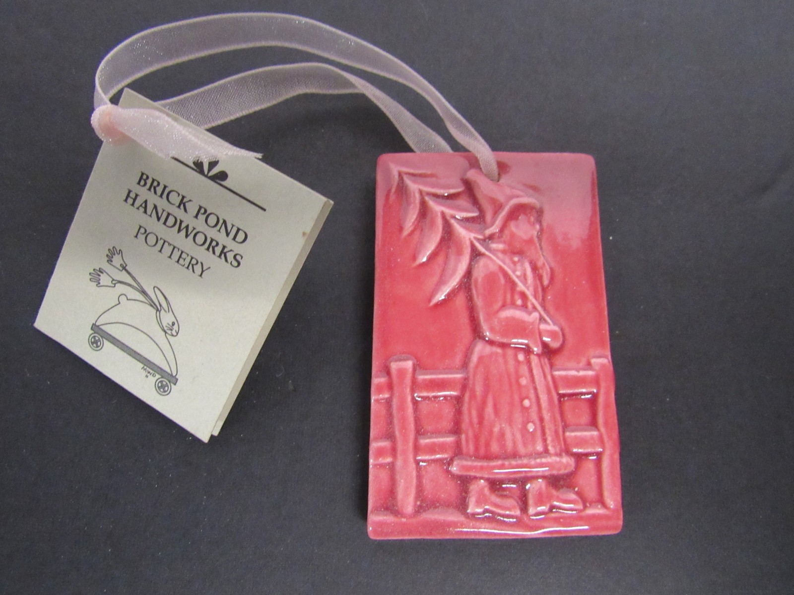 Brick Pond Handworks Pottery 2008 Handmade Ceramic Santa Claus Ornament 2.5″ T