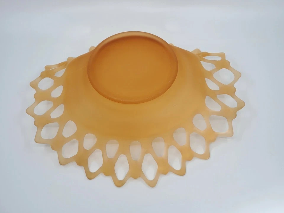 Westmoreland Doric Amber Mist Lace Edge Bowl Centerpiece MCM design