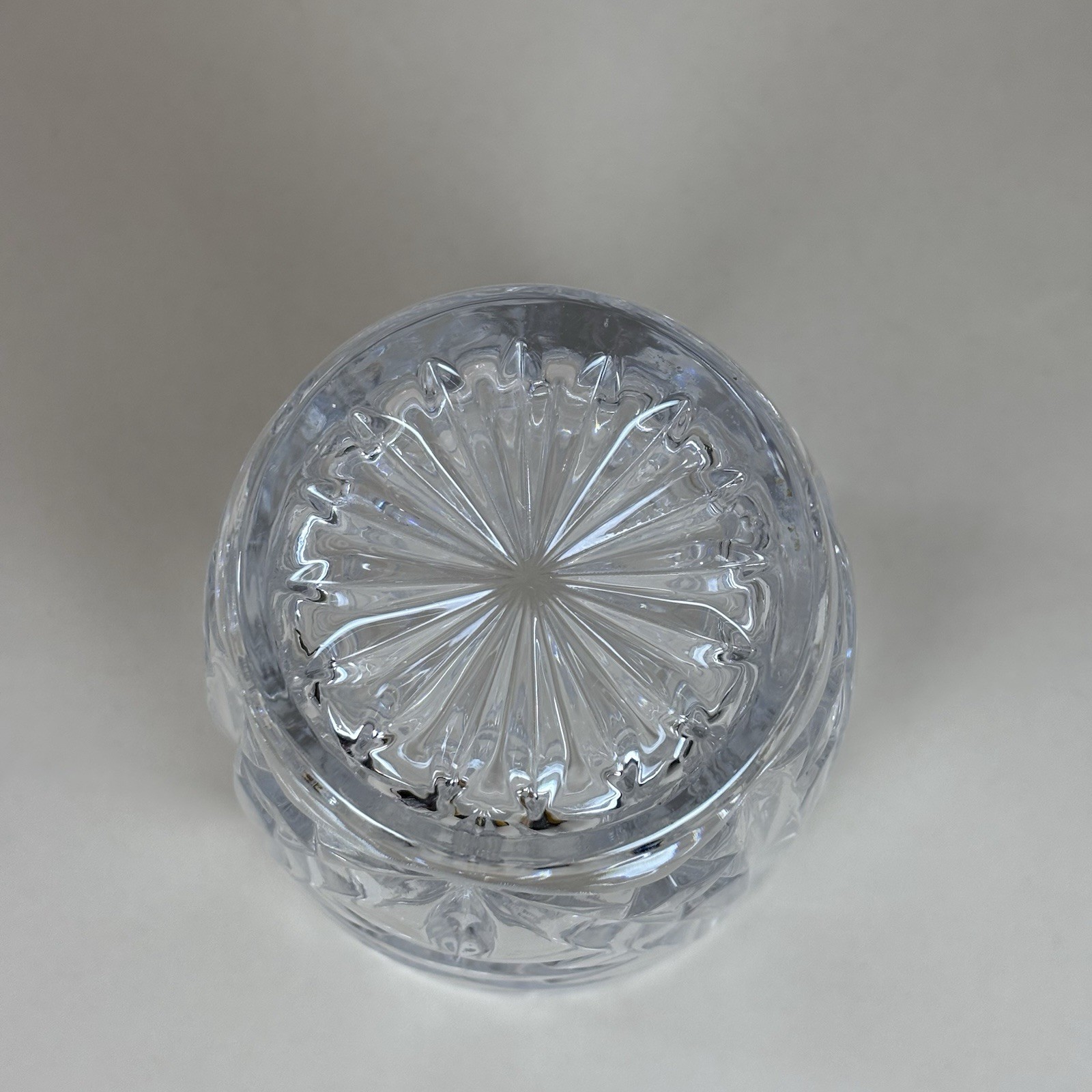 Crystal Cut Vintage Glass Vase ~ Starburst Design, Pinwheel 8” Tall