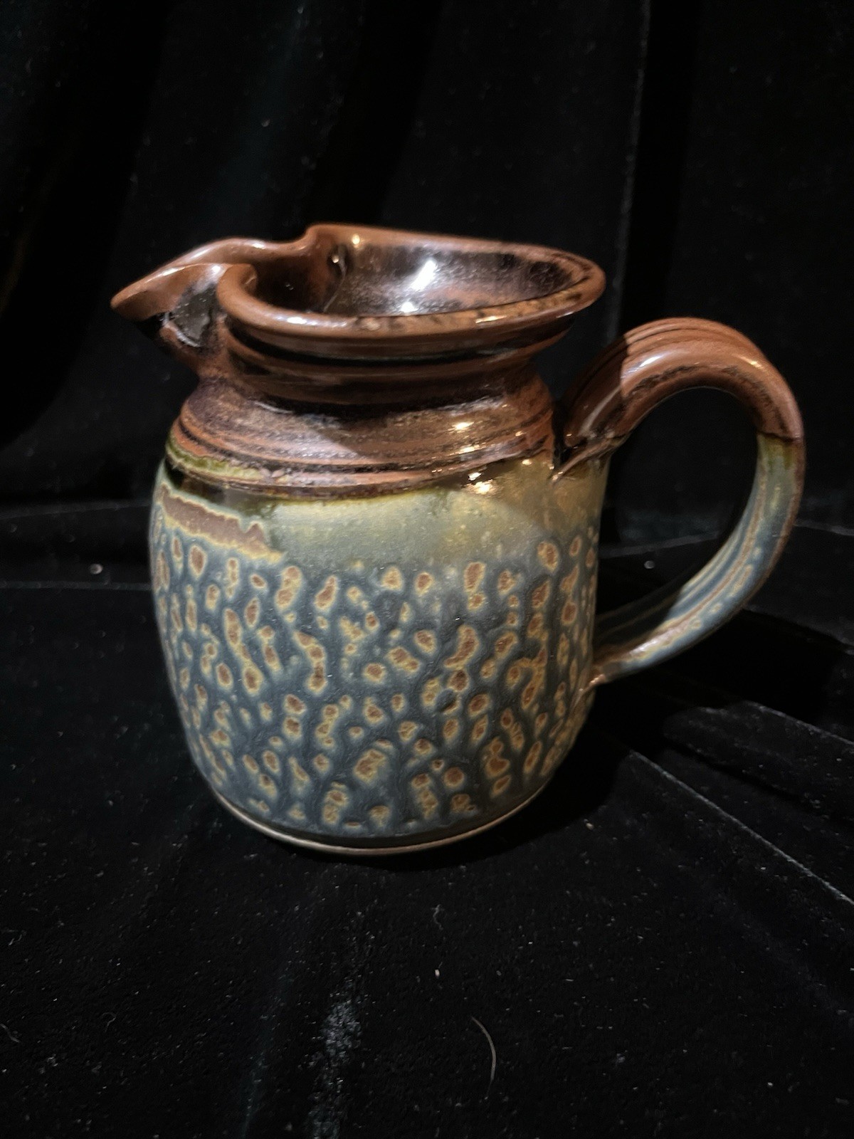 Royce Yoder Frogskin Pottery Vase Green Ash Stoneware Pitcher/creamer