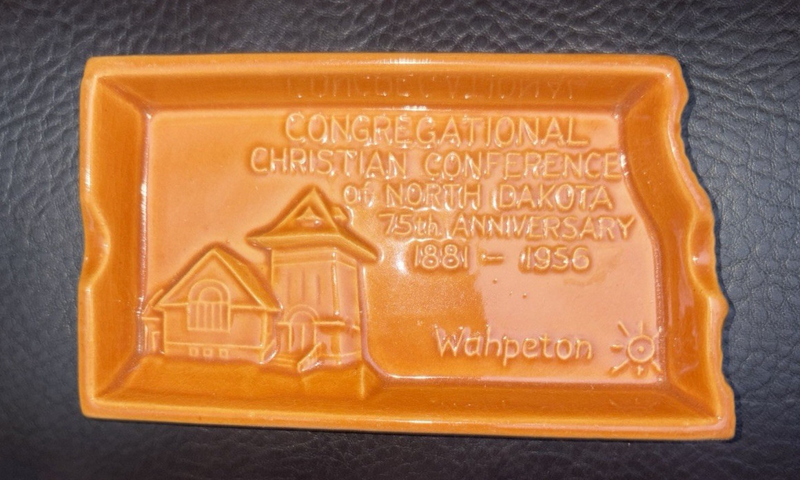Rosemeade Pottery North Dakota State Tray Congregational Christian Conference