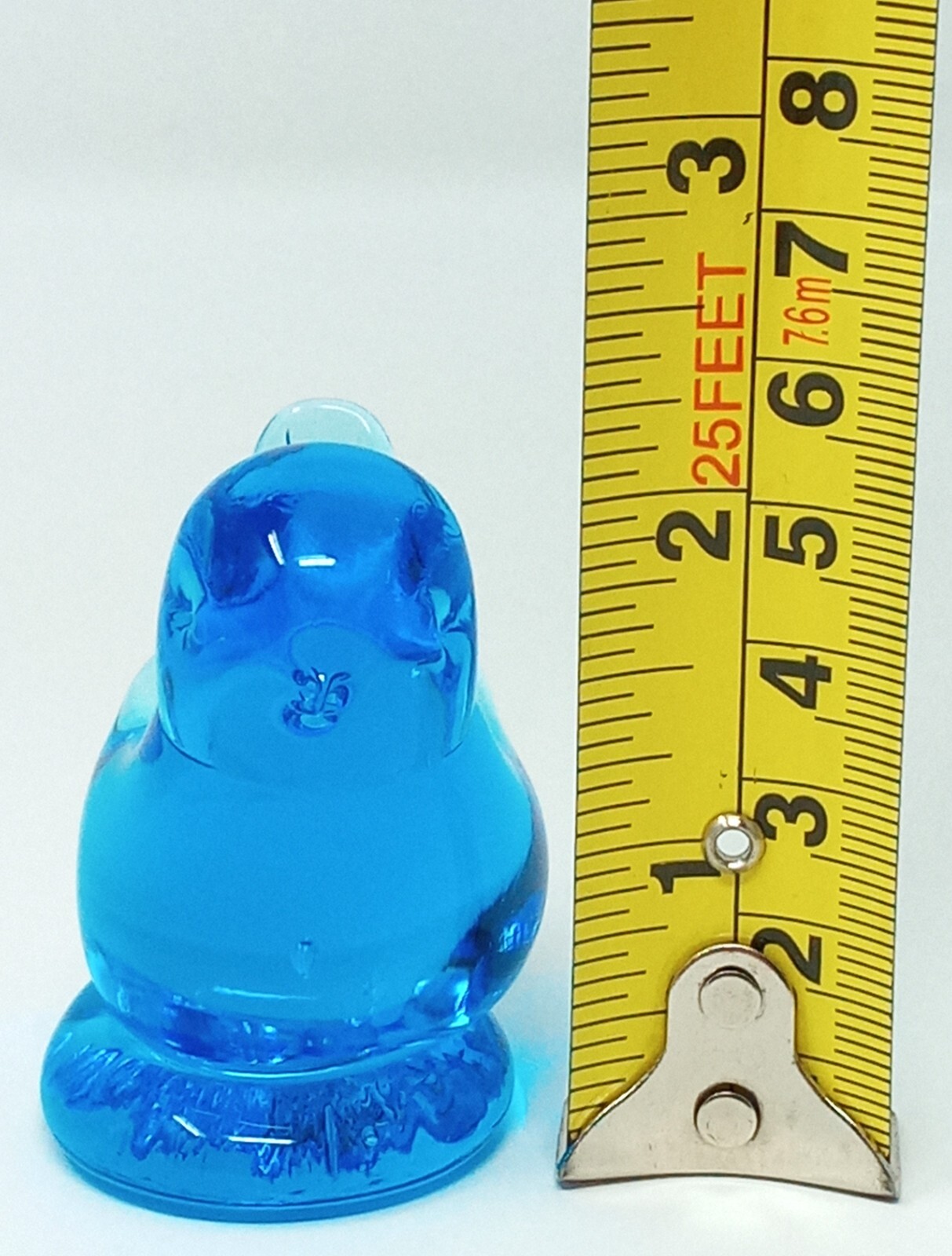 Blue Glass Bird 2″ tall Figurine unmarked Bluebird of Happiness style Beautiful