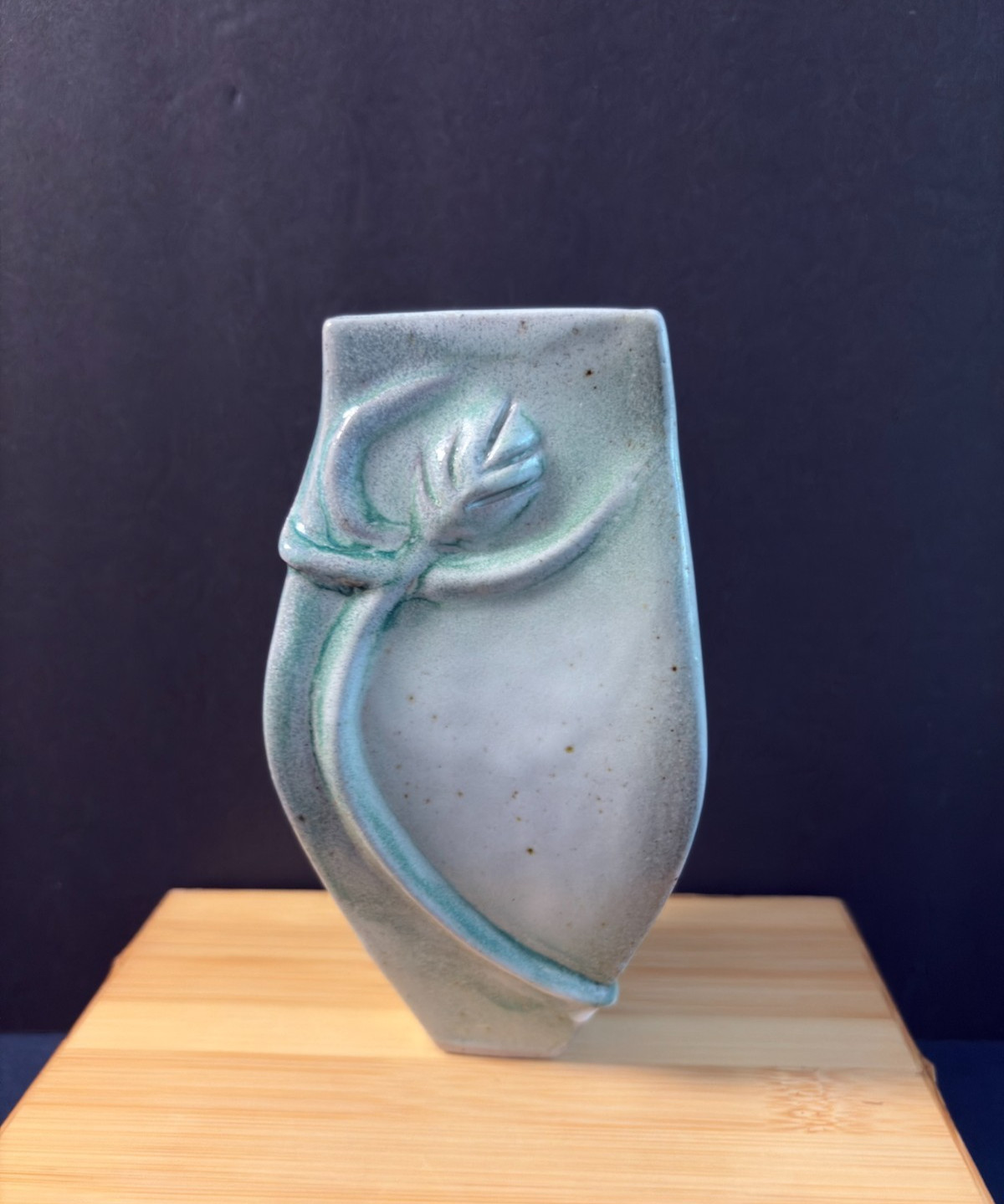 Vintage Signed Studio Slab VASE Art Nouveau Odd Beauty 7″ Tall