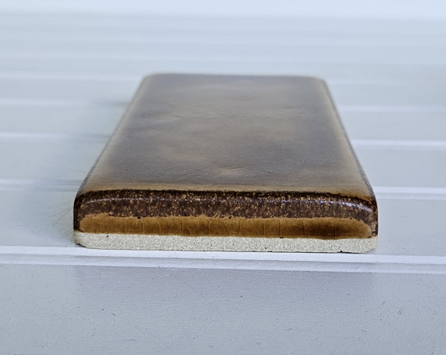 Motawi Tileworks Brown Chestnut Glazed Glossy Tile Ann Arbor Michigan 6×3