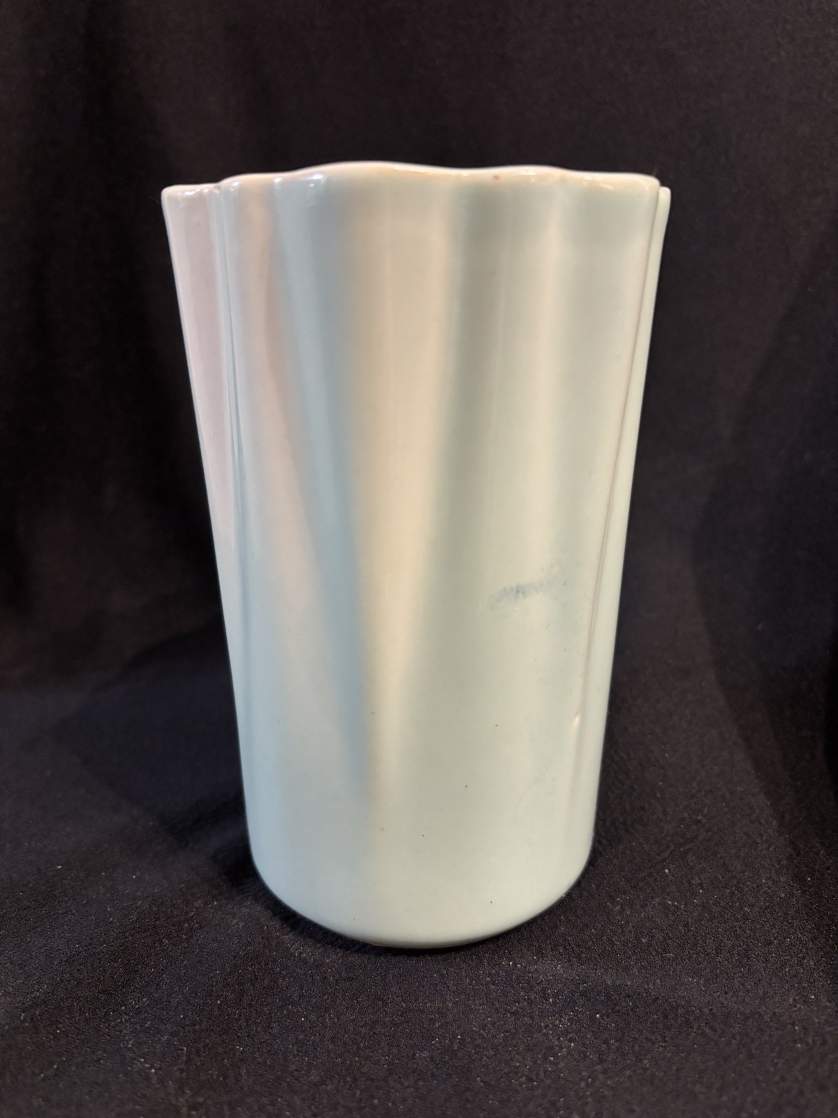 Vintage vase-turquoise glaze-6″ tall-3 1/2″diameter-possibly Brush McCoy