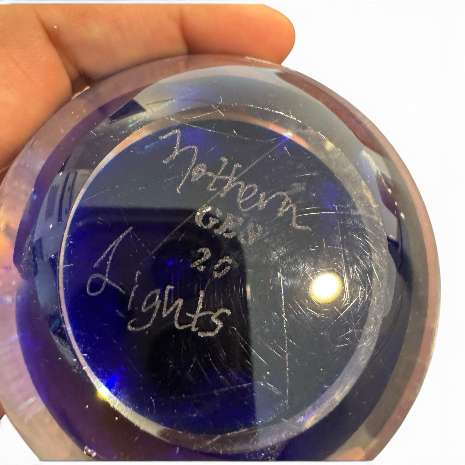 3” Glass Eye Studio # 20 Northern Lights Glass Paperweight