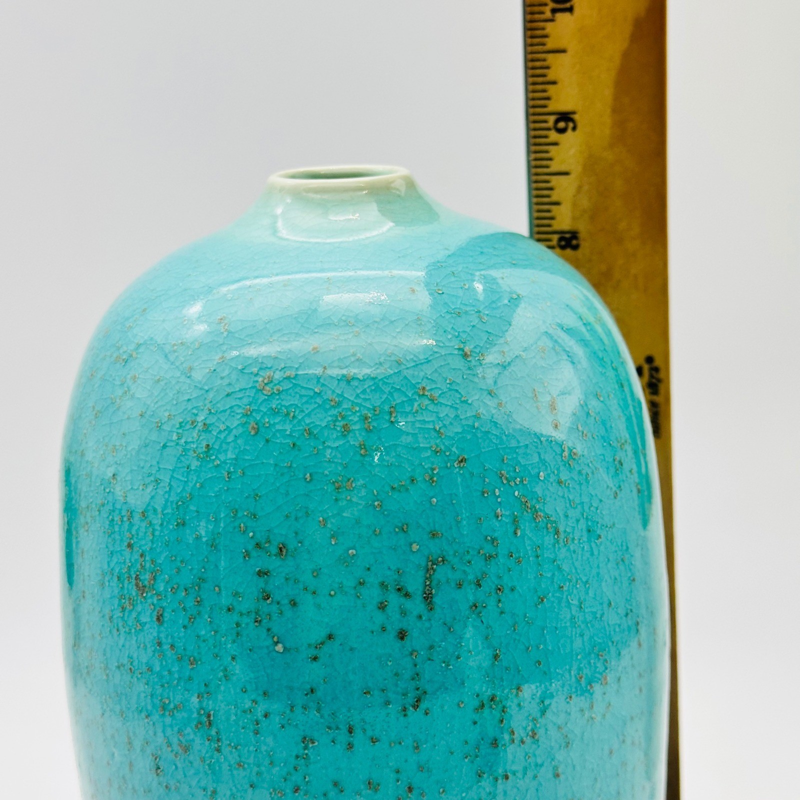 Ben Owen III Studio North Carolina Pottery Turquoise Crystalline Vase 2013
