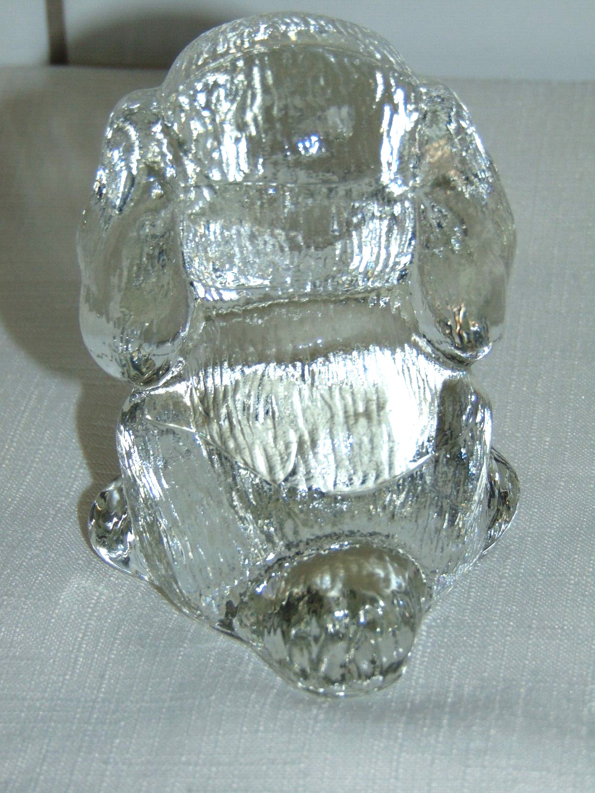 VTG Goebel Puppy Dog Clear Bleikristall Crystal Glass Paperweight West Germany