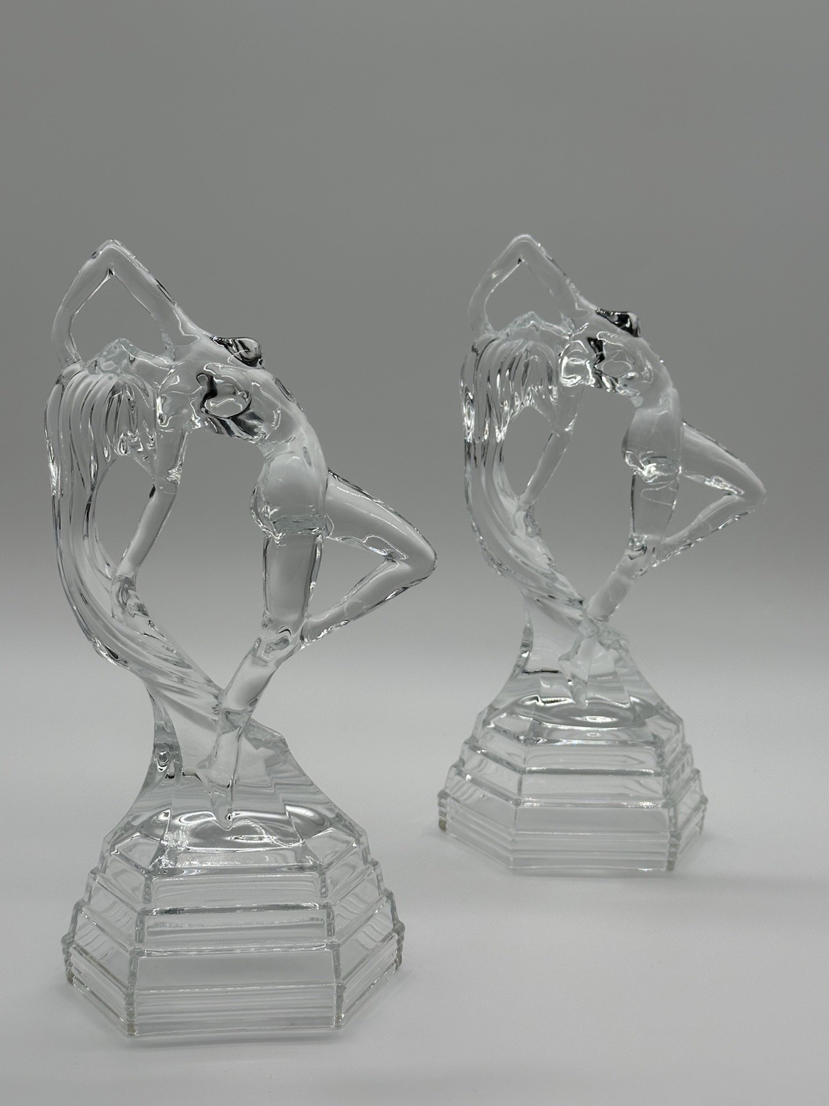 Vintage Royal Crystal Rock RCR Italian crystal sculptures Dancer Ofelia Set Of 2