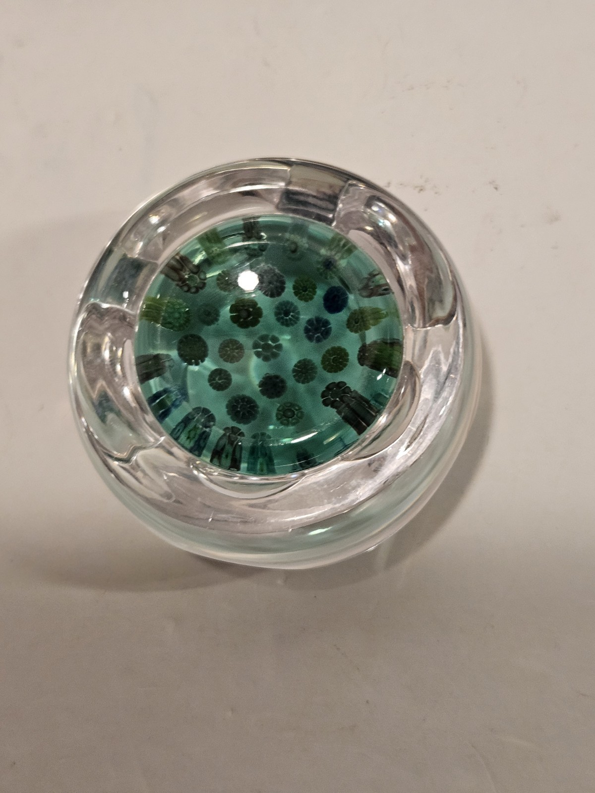 Vintage 1979 WHITEFRIARS Micro Mini Millefiori Art Glass Faceted Paperweight