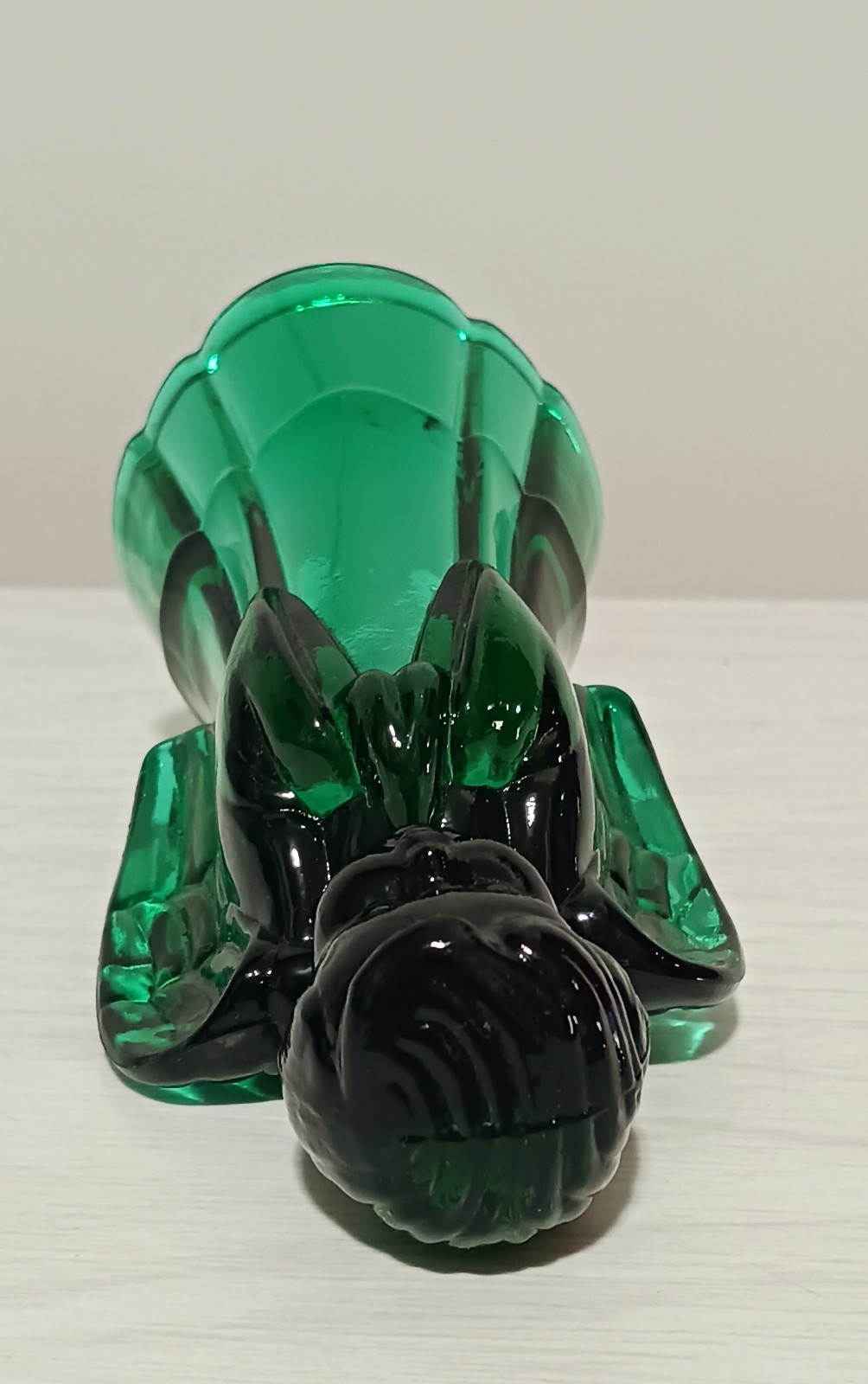 Vintage Fenton Forest Green Praying Boy Angel Christmas