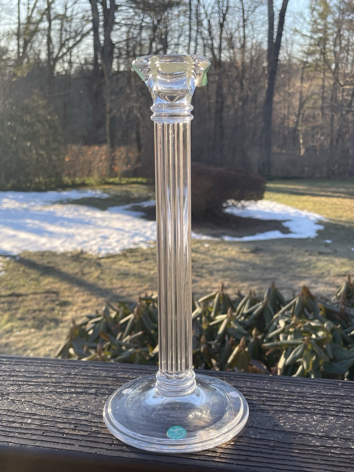 Tiffany & Co Classic 10″ Crystal Candlestick with Original Label ~ NEW ~ No Box