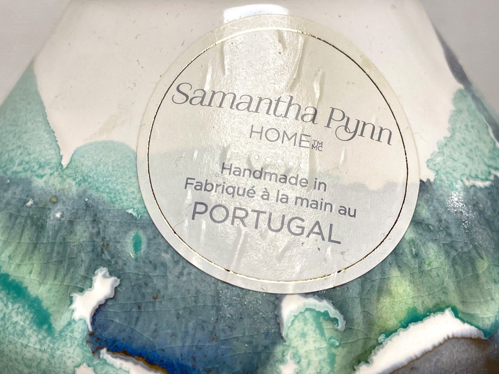 Samantha Pynn HOME Glazed Ceramic Vase – 26cm – Made in Portugal – NEW