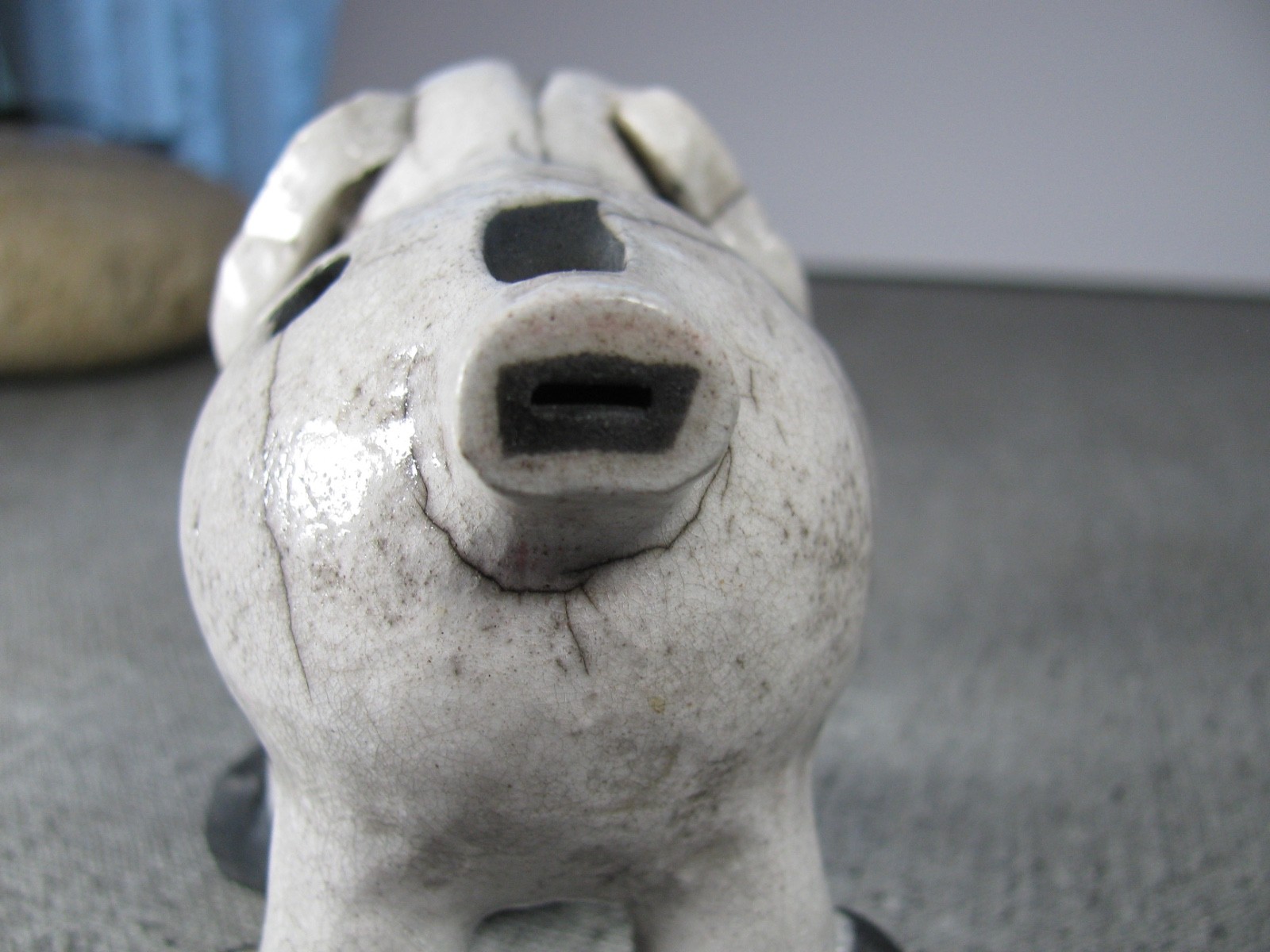 Raku Art Pottery Elephant 5 Note Musical Instrument Flute Whistle Figurine