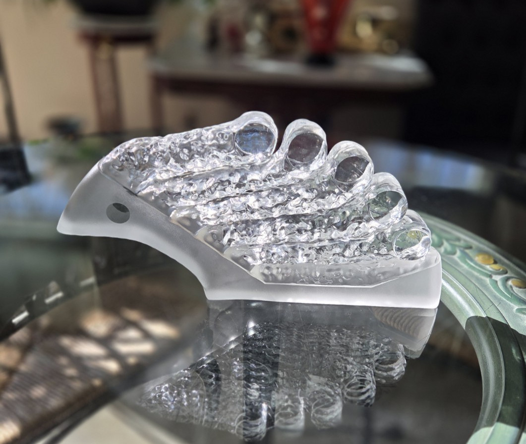 Xavier Meléndez Mexico Abstract Modern Crystal Glass Sculpture 14″ W