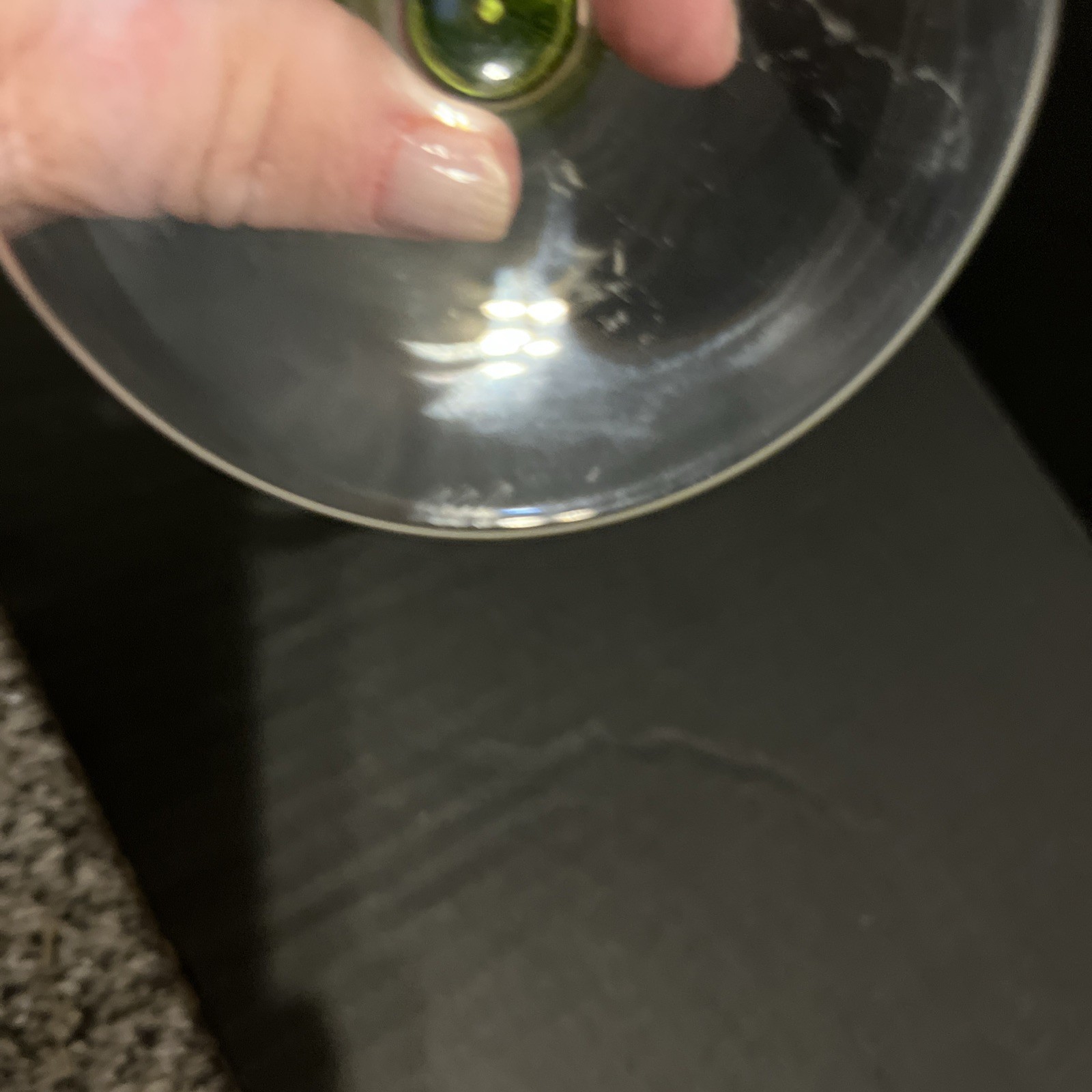 Val St Lambert Green Glass Bud Vase 9-1/4 inch Tall Mid Century Modern VSL