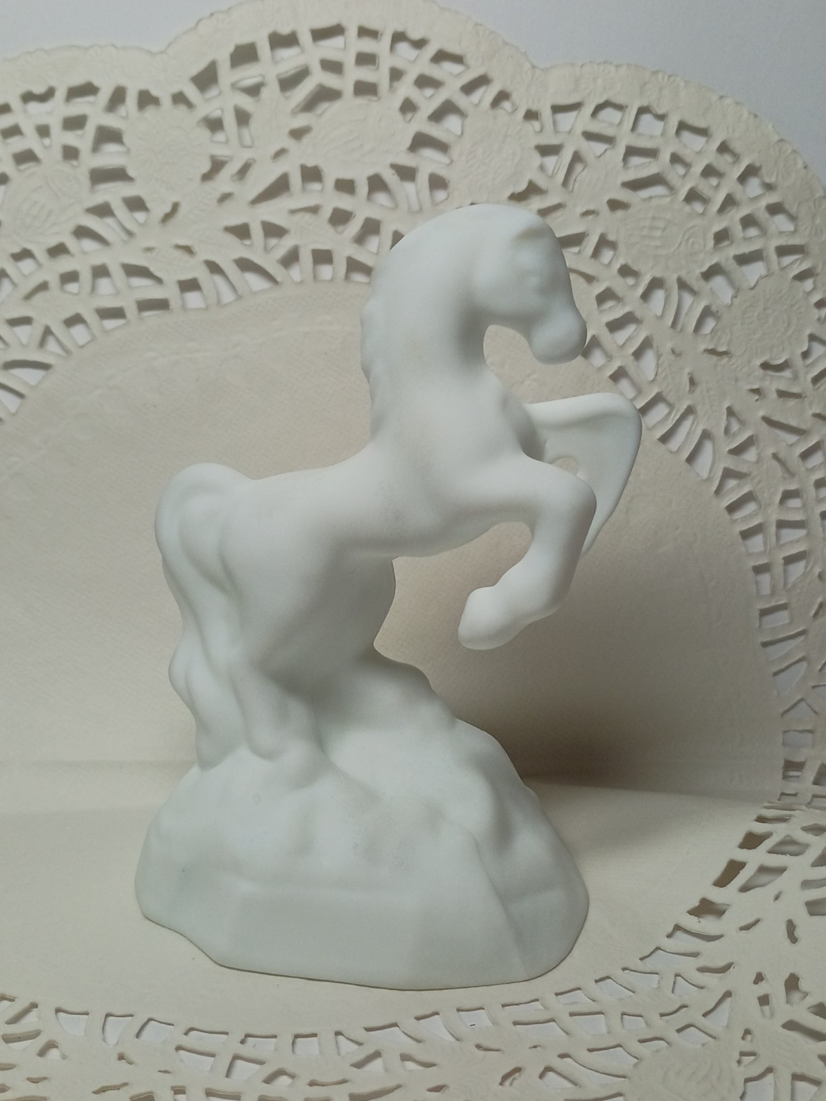 Custom OOAK Mosser White Milk Satin Glass Fenton Unicorn Mould Horse By JS 2026