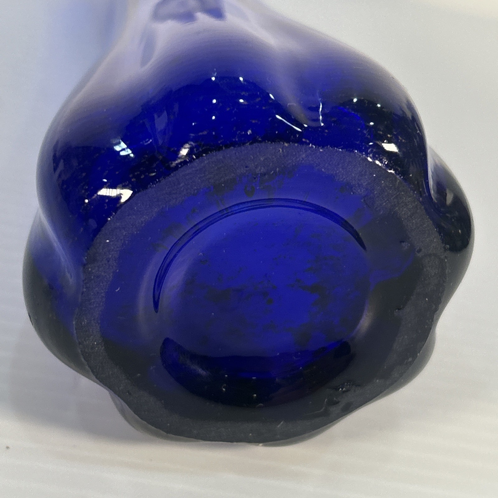 Vintage Cobalt Blue Swung Vase-10.25″-8 rib- L. E. Smith Style Mid-Century