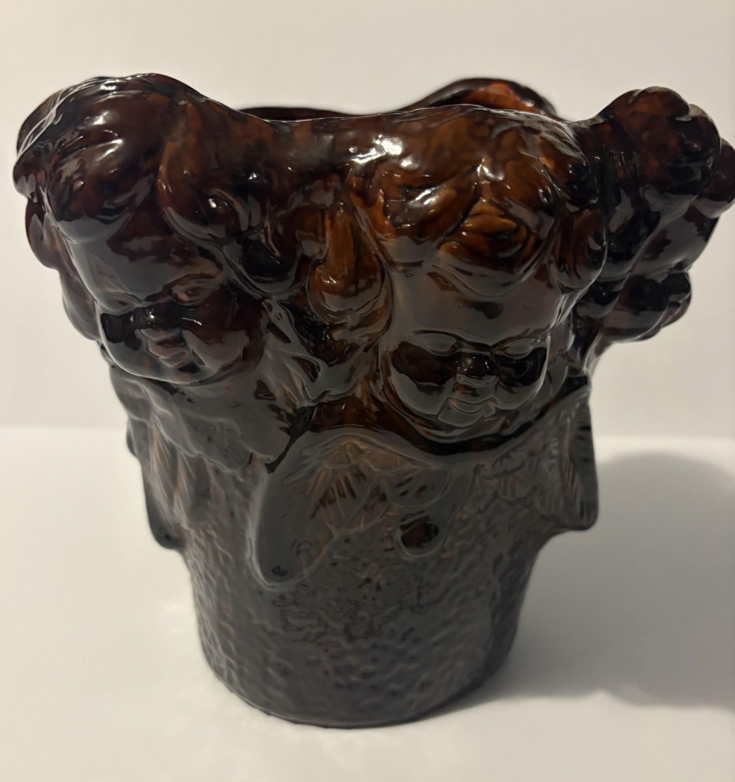 Vintage Ceramic Cherub Tree Trunk Vase