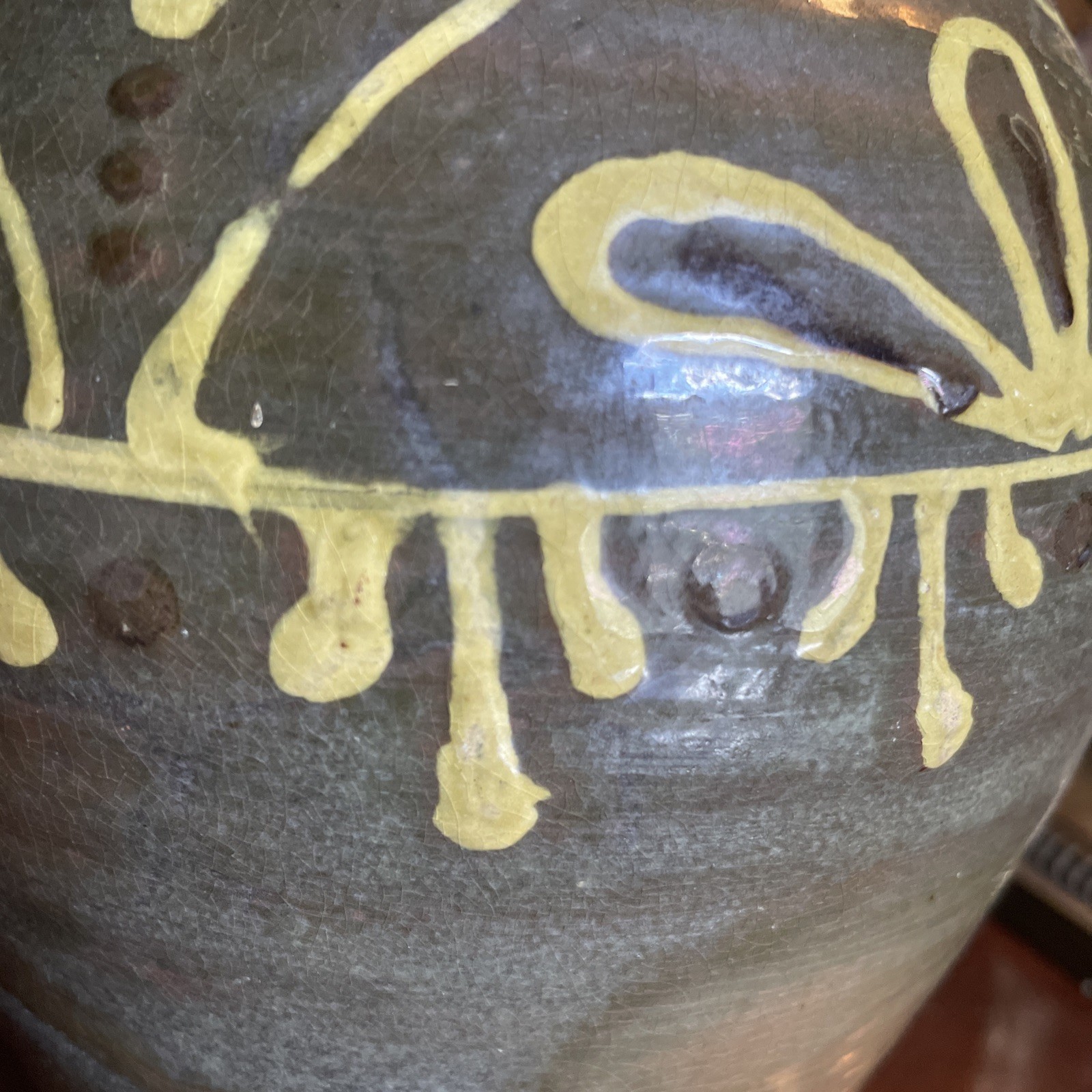 Turtle Creek Pottery Vase Jar Folk Art w/ Lid Glazed SIGNED Jessica Ross 8”