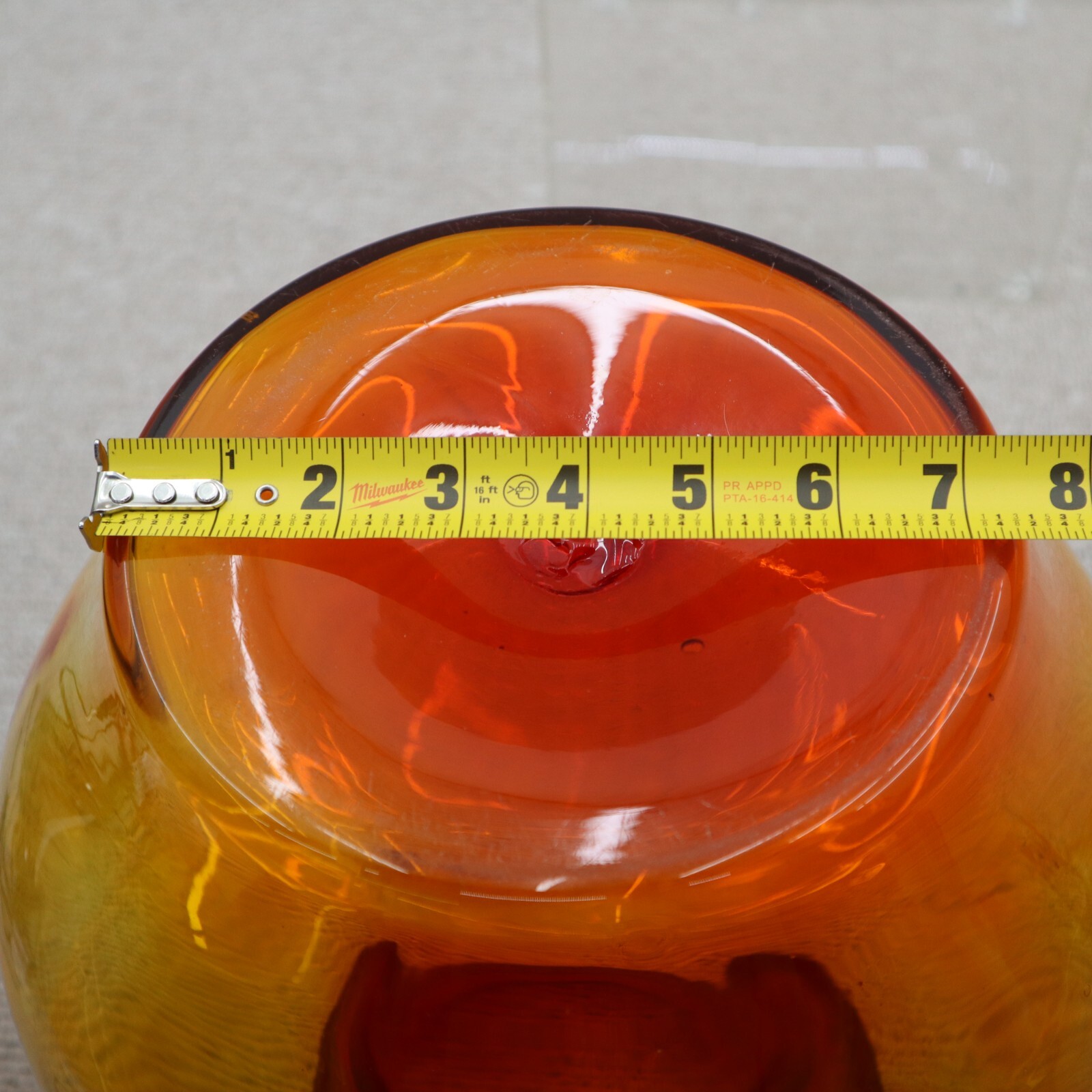 Blenko Large Vintage Piece 13 1/2 Inches Tall 12 Wide Tangerine Colored 6952