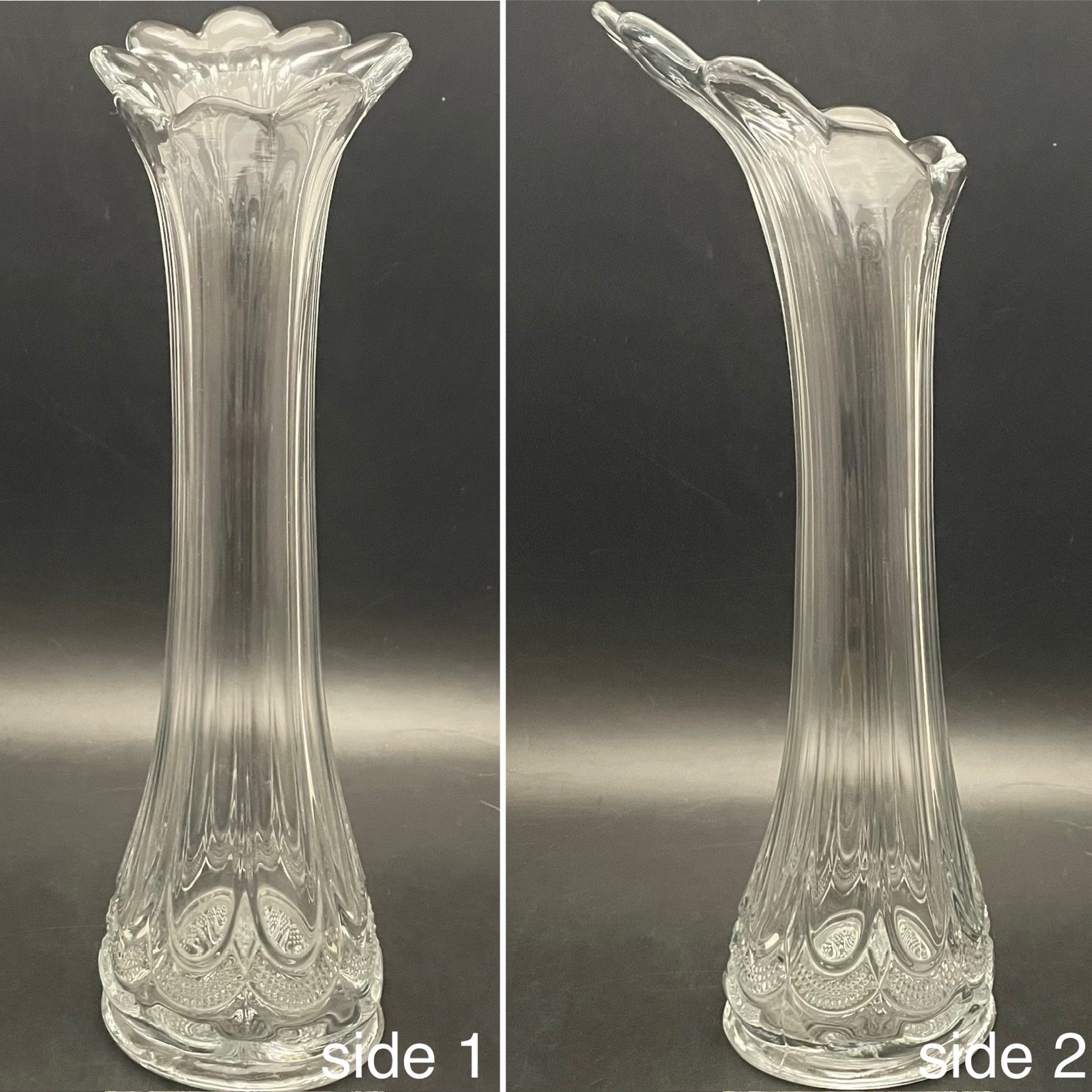 U.S. Glass aka Galloway EAPG 15086 Mirror Plate Glass Vase 1904 Made in USA 12″t