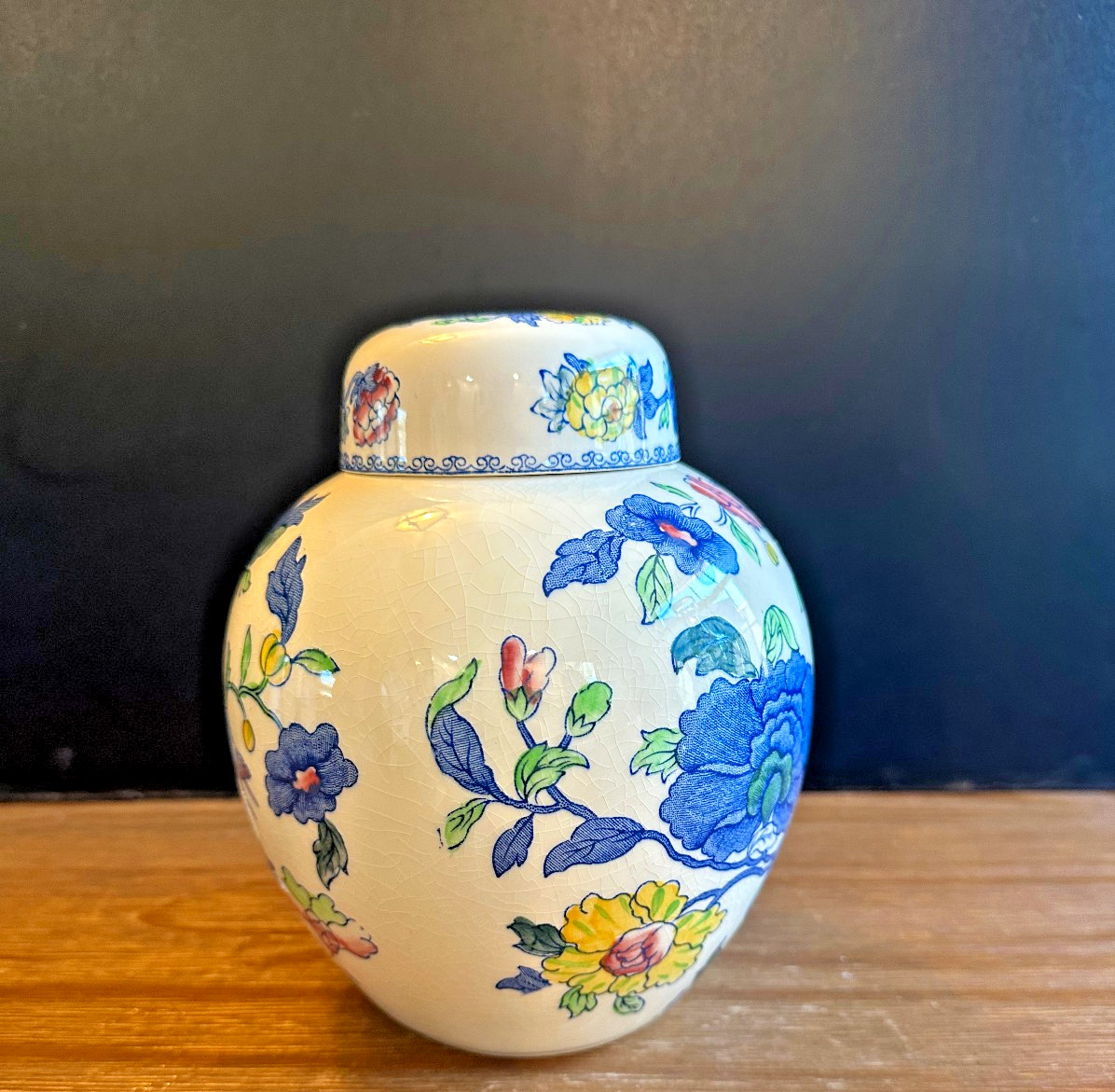 Vintage Masons Ironstone China “Regency” Ginger Jar Chinoiserie England