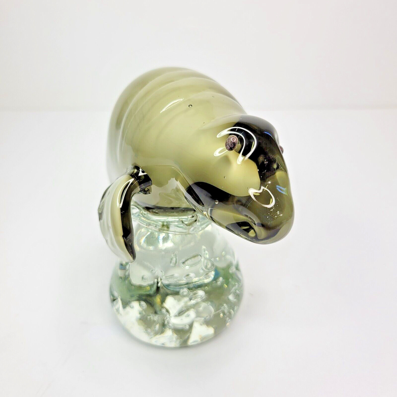 Murano Art Glass Hand Blown Manatee Sculpture Sea Cow Sirenia Paperweight