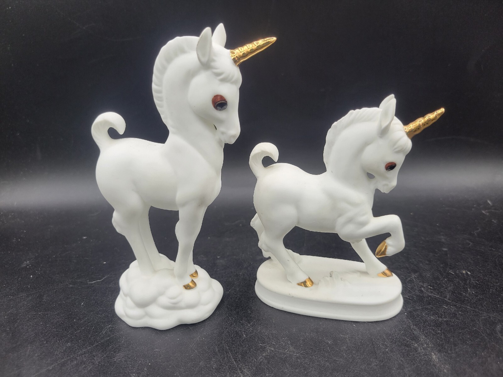 Freeman McFarlin George Good Unicorn Pair Figurine RARE HTF Bisque Porcelain
