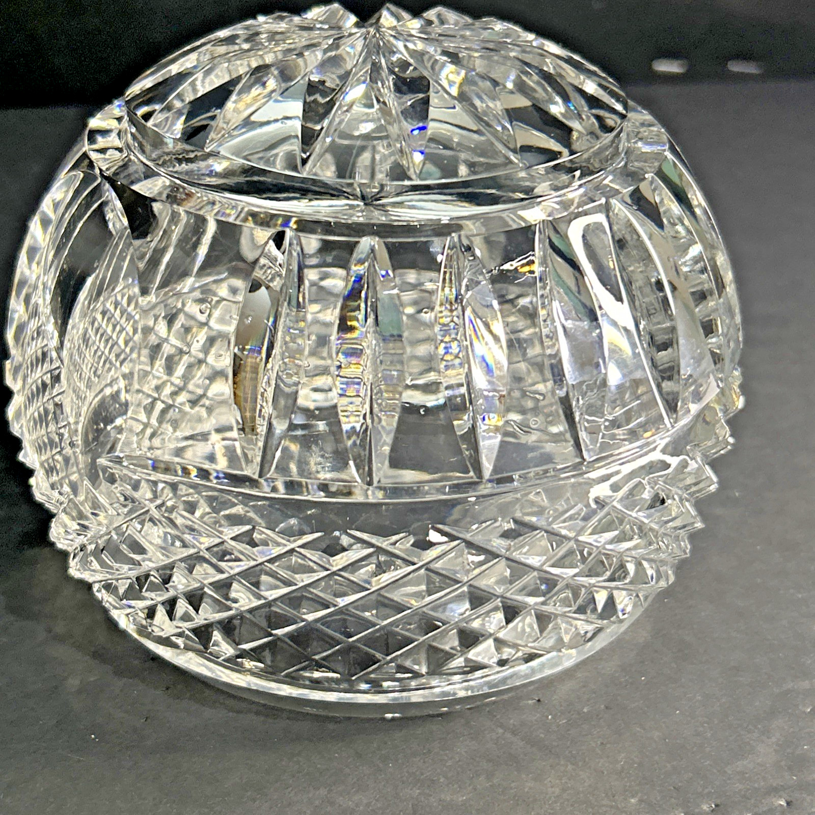 Crystal Orb Ashtray Side Tilt Dome Sphere Cigar Cigarette Holder BEAUTIFUL