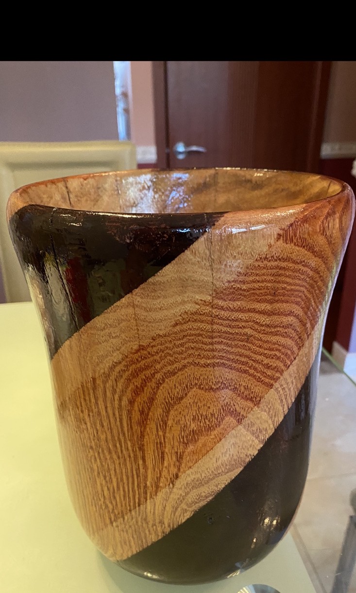 Handcrafted Wood and Resin Art Vase One of a Kind Modern Luxury Home Décor