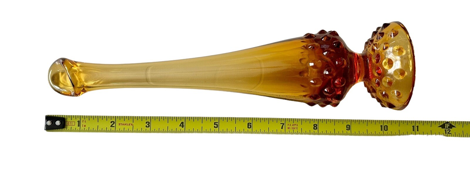 Fenton And Stretch Swung Amber Hobnail Glass Bud Vase Lot Of 3 Mid Century
